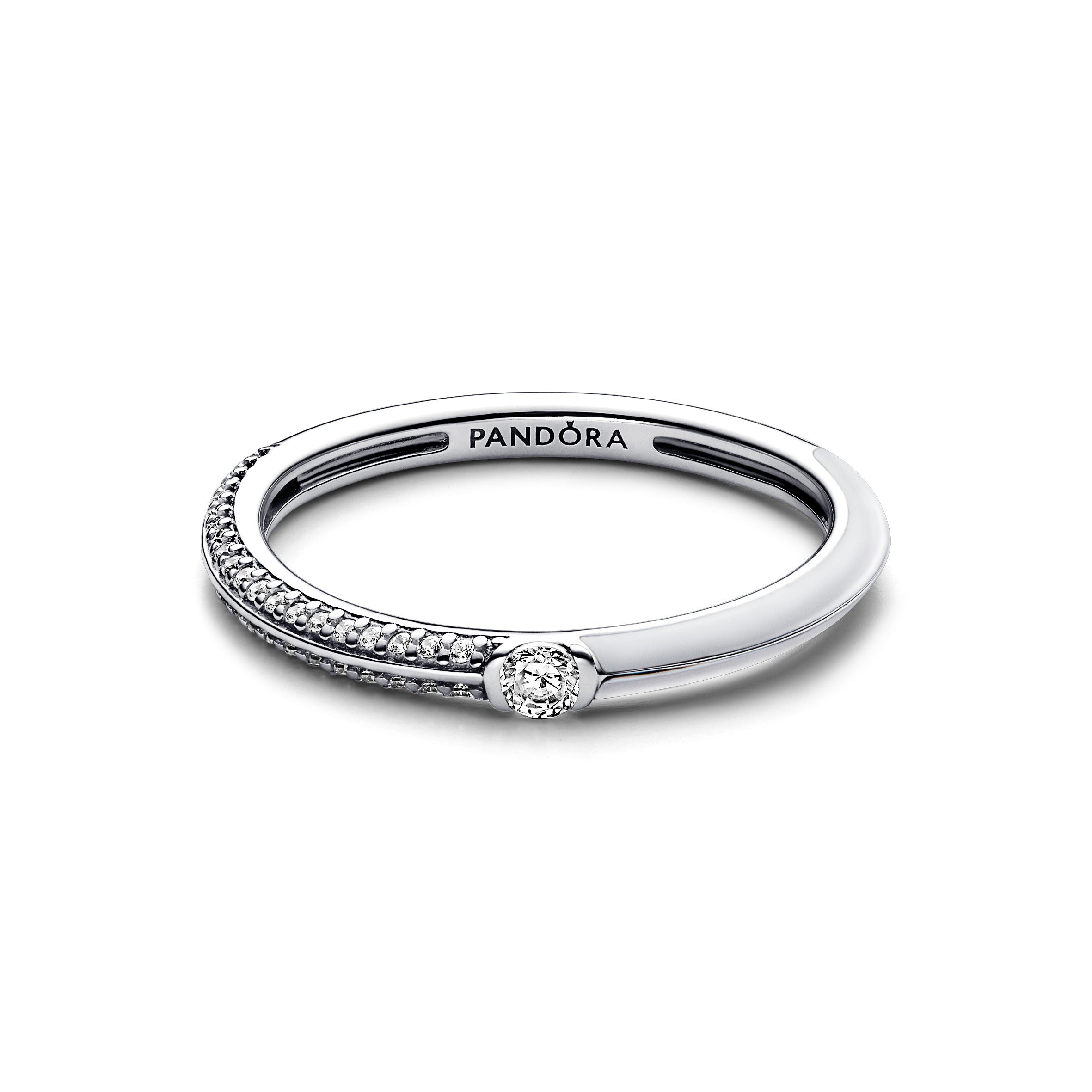 PANDORA ME Pavé And White Dual Ring Silver Rings Statement Ring Jewelry Gift