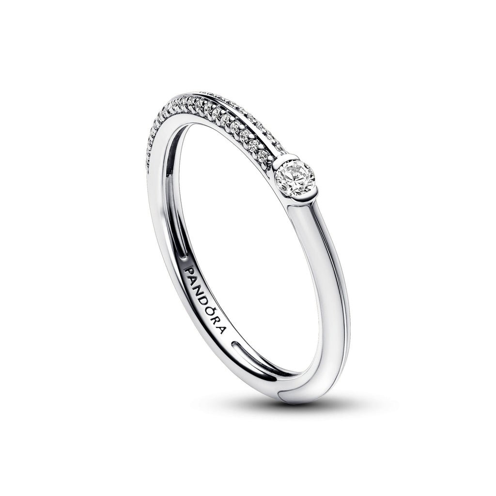 PANDORA ME Pavé And White Dual Ring Silver Rings Statement Ring Jewelry Gift