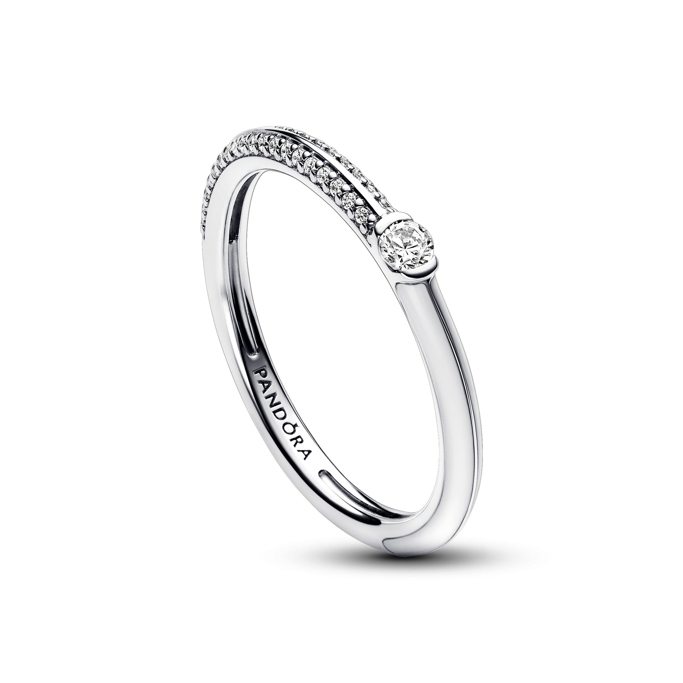 PANDORA ME Pavé And White Dual Ring Silver Rings Statement Ring Jewelry Gift