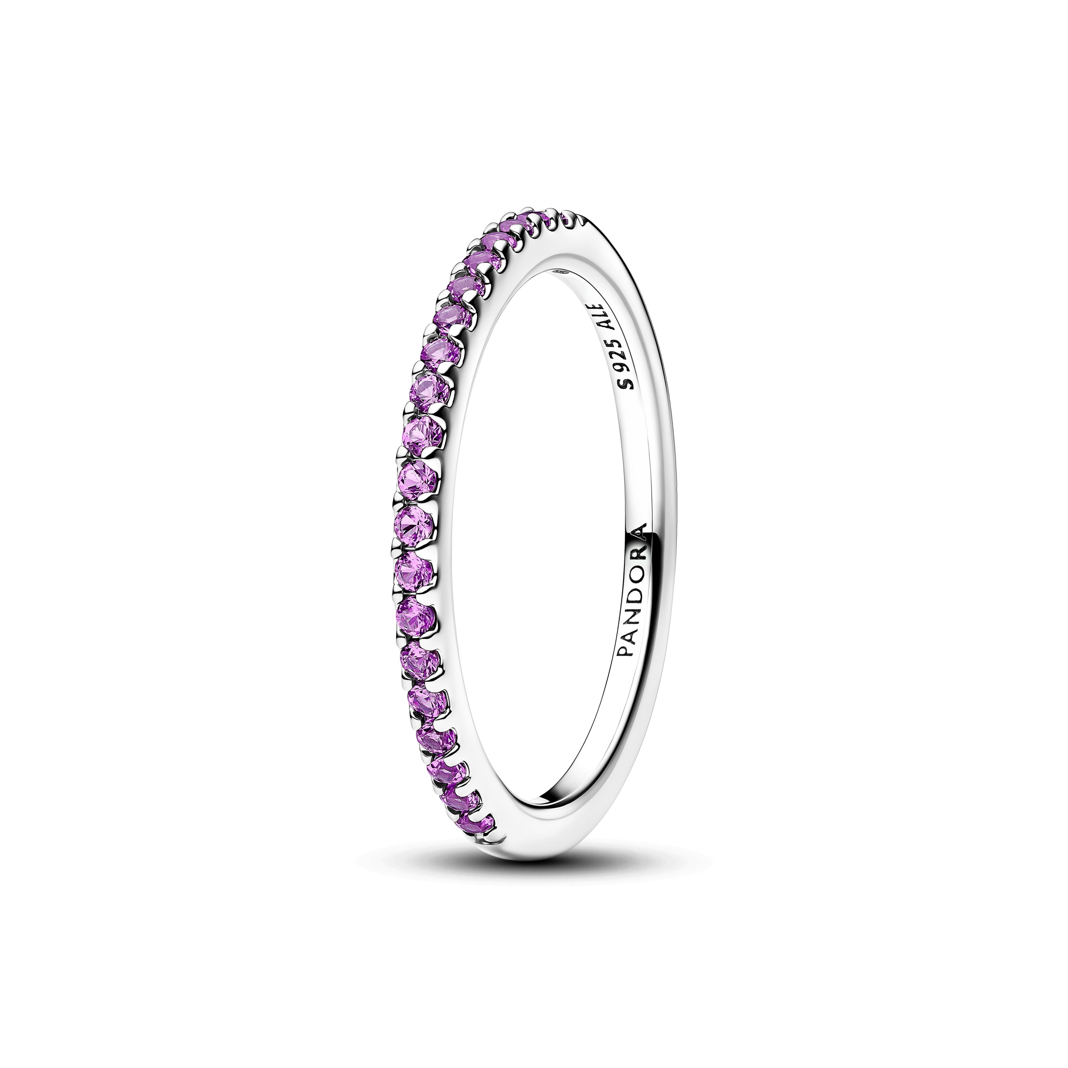 PANDORA Sparkling Purple Half-Eternity Band Ring Cubic Zirconia Rings Statement Ring Jewelry Gift