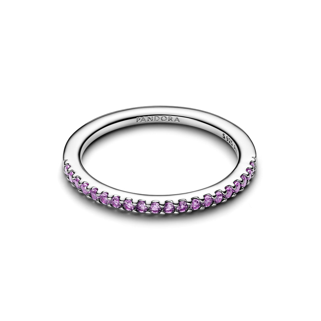 PANDORA Sparkling Purple Half-Eternity Band Ring Cubic Zirconia Rings Statement Ring Jewelry Gift