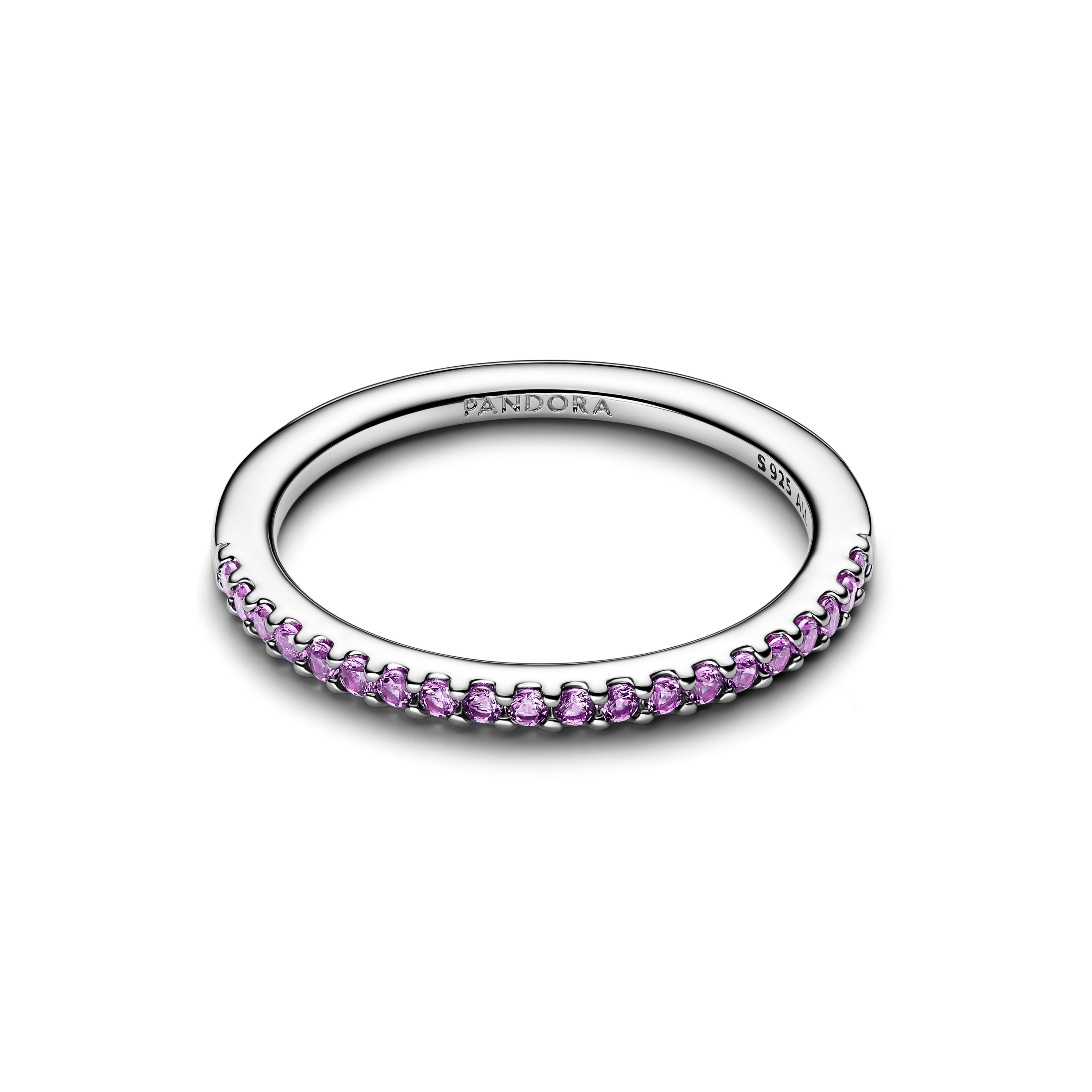 PANDORA Sparkling Purple Half-Eternity Band Ring Cubic Zirconia Rings Statement Ring Jewelry Gift
