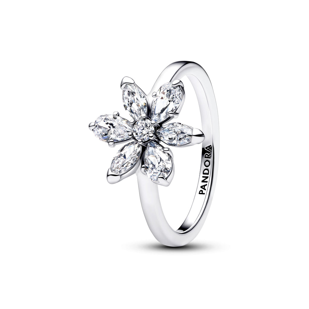PANDORA Herbarium Sparkling Flower Cocktail Ring Cubic Zirconia Flowers Rings Statement Ring Jewelry Gift