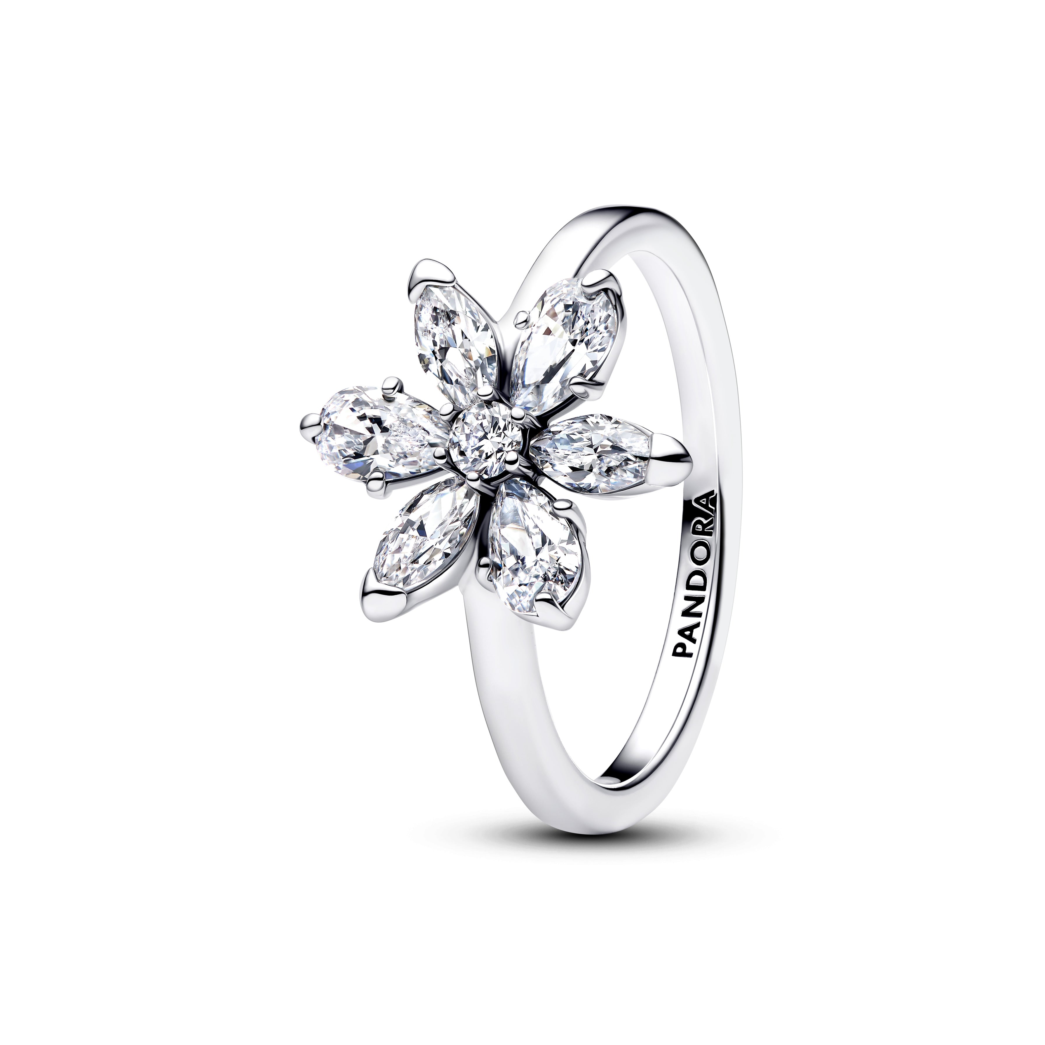 PANDORA Herbarium Sparkling Flower Cocktail Ring Cubic Zirconia Flowers Rings Statement Ring Jewelry Gift