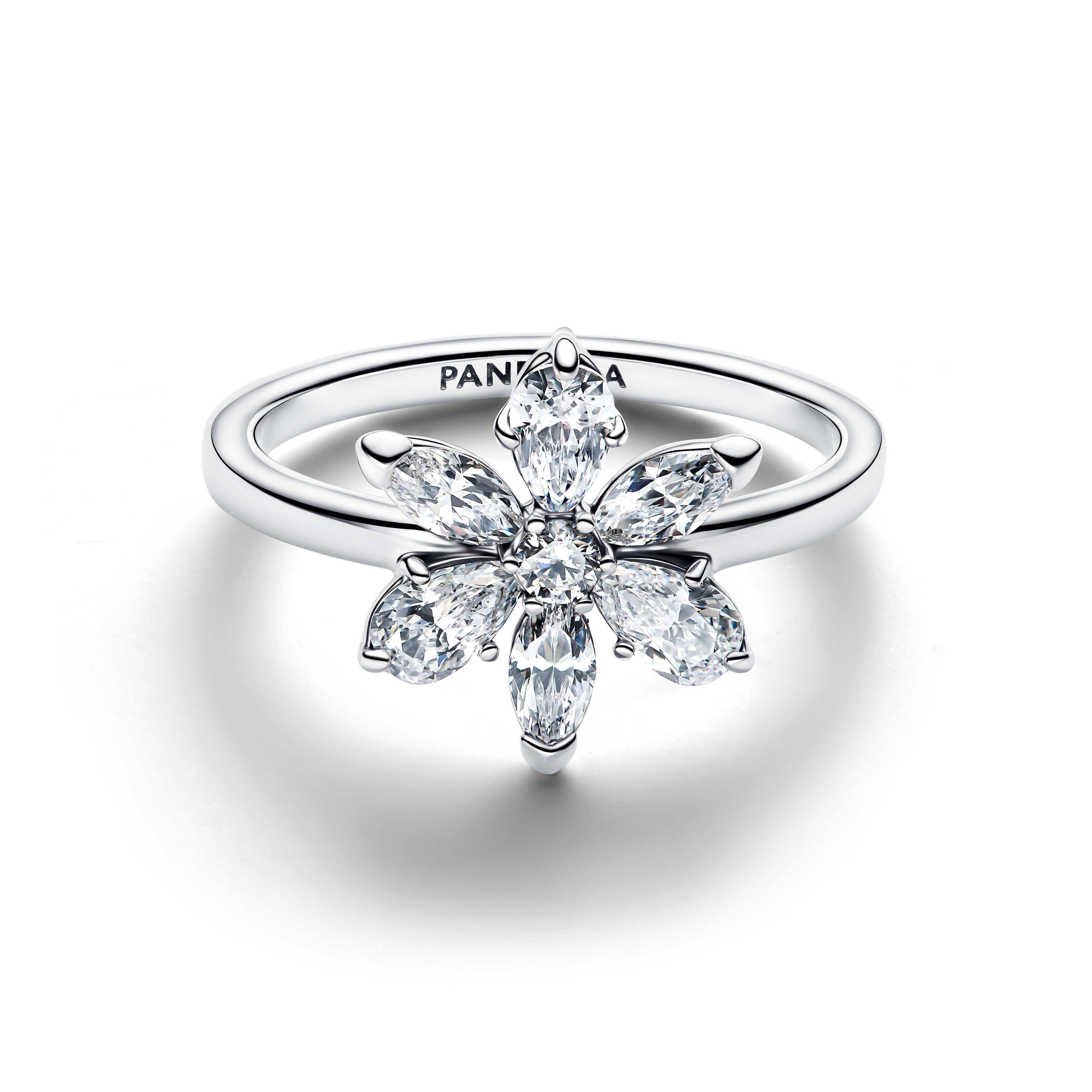 PANDORA Herbarium Sparkling Flower Cocktail Ring Cubic Zirconia Flowers Rings Statement Ring Jewelry Gift