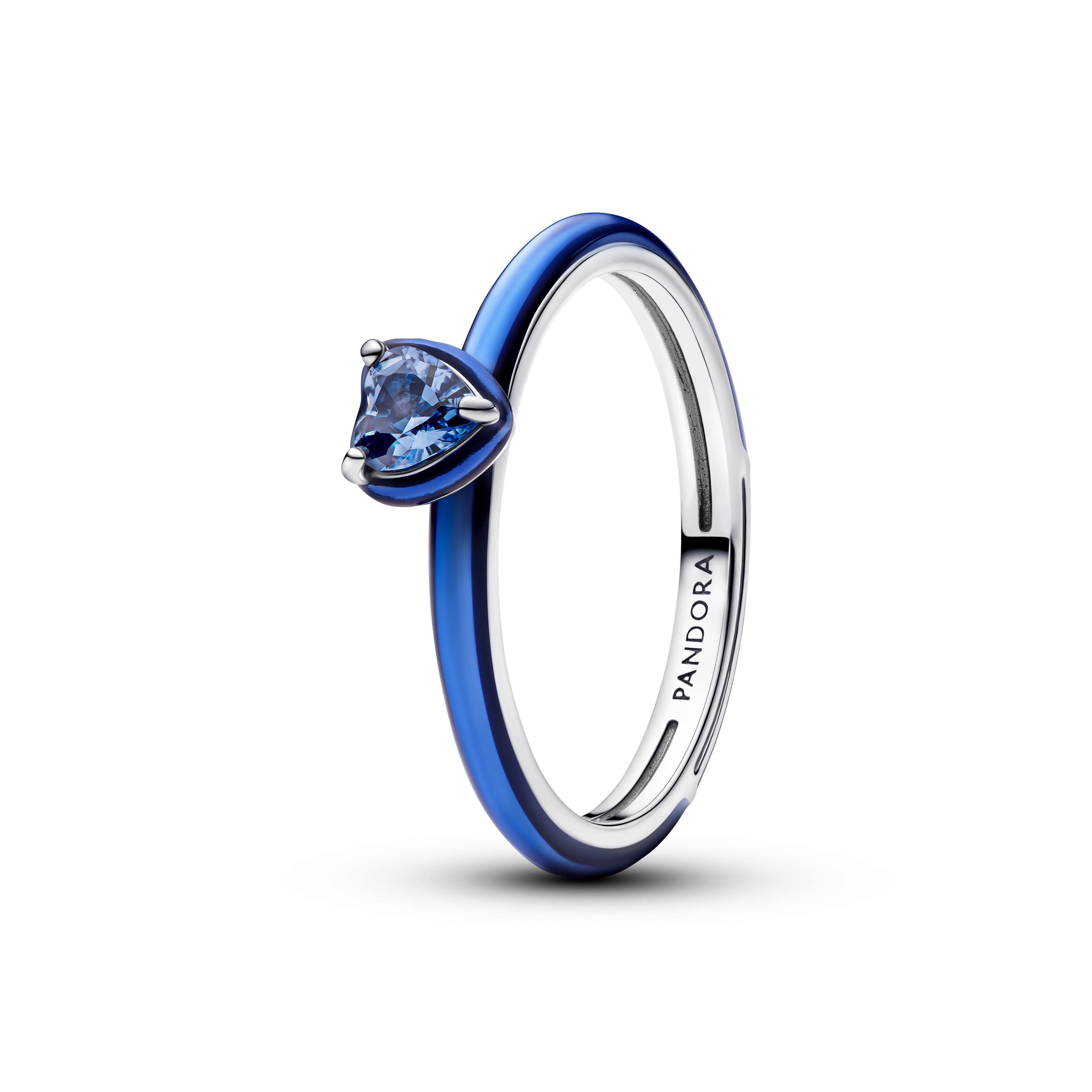 PANDORA Blue Chakra Heart Ring Enamel Rings Statement Ring Jewelry Gift
