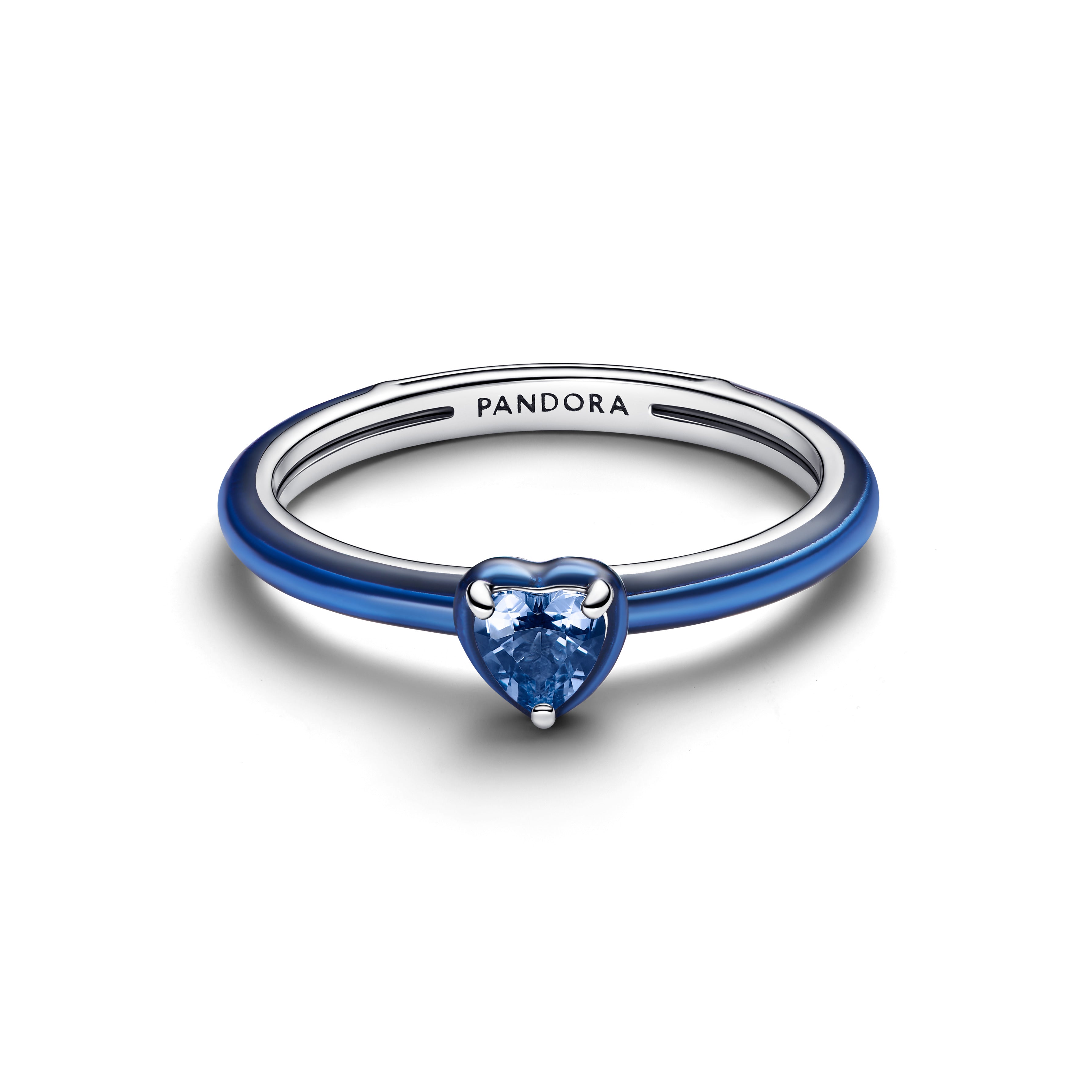PANDORA Blue Chakra Heart Ring Enamel Rings Statement Ring Jewelry Gift
