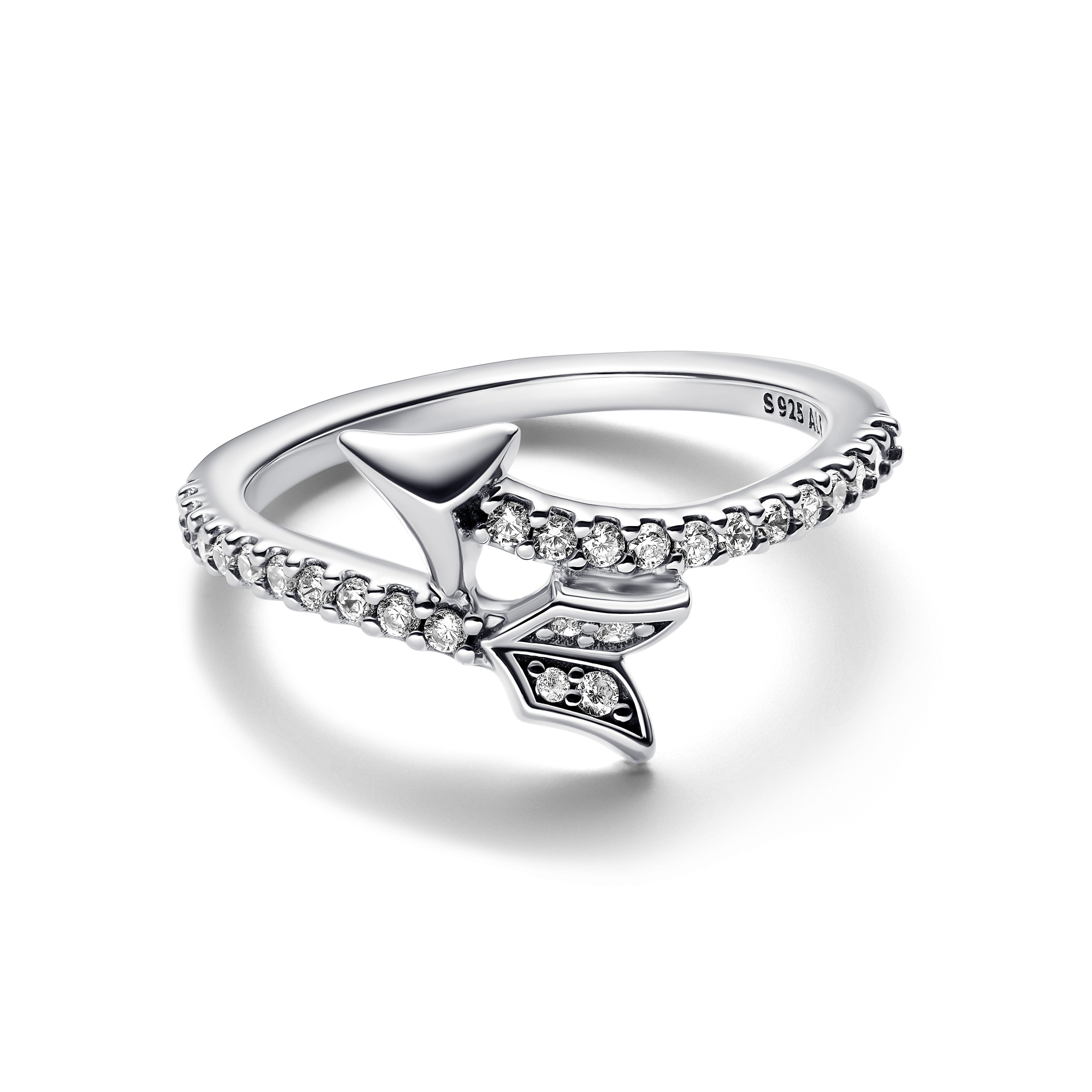PANDORA Sparkling Arrow Ring Cubic Zirconia Clear Arrows Rings Statement Ring Jewelry Gift