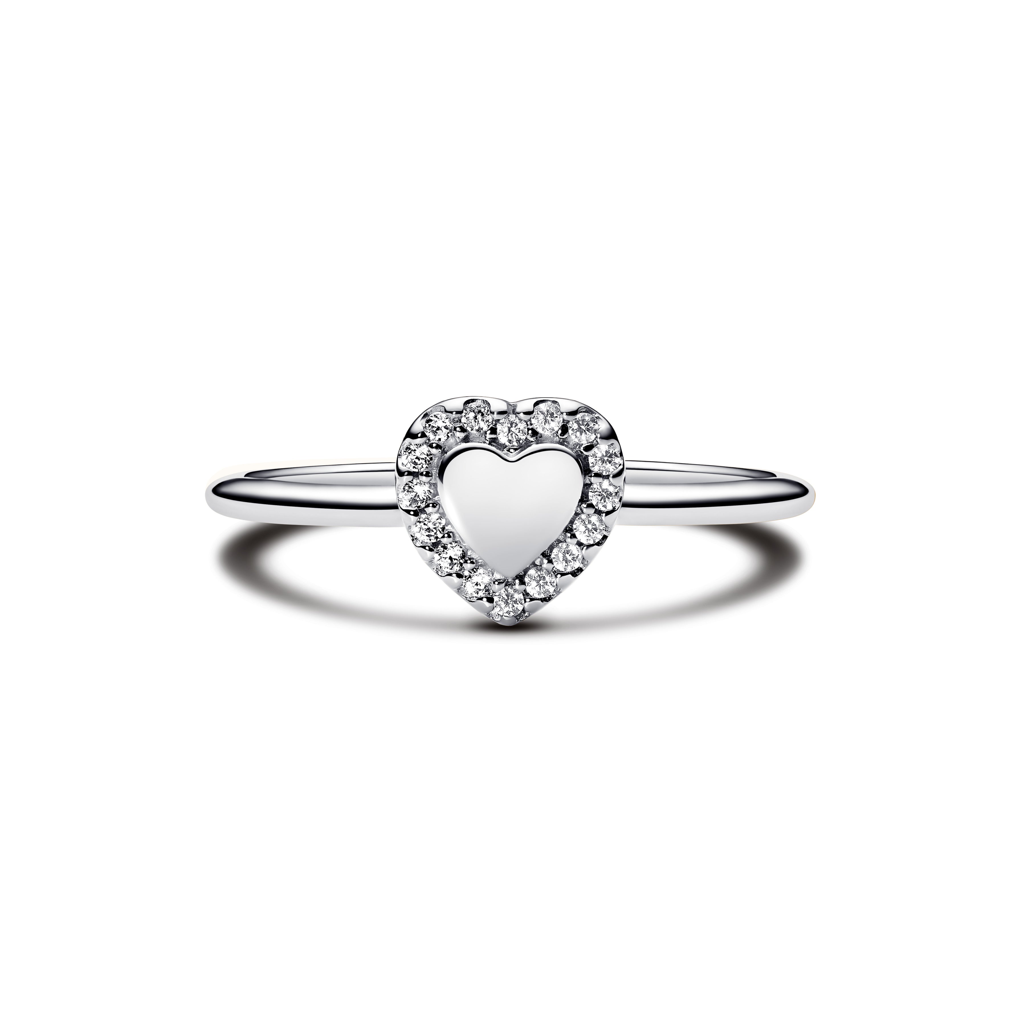 PANDORA Engravable Heart Halo Ring Cubic Zirconia Weddings Rings Statement Ring Jewelry Gift
