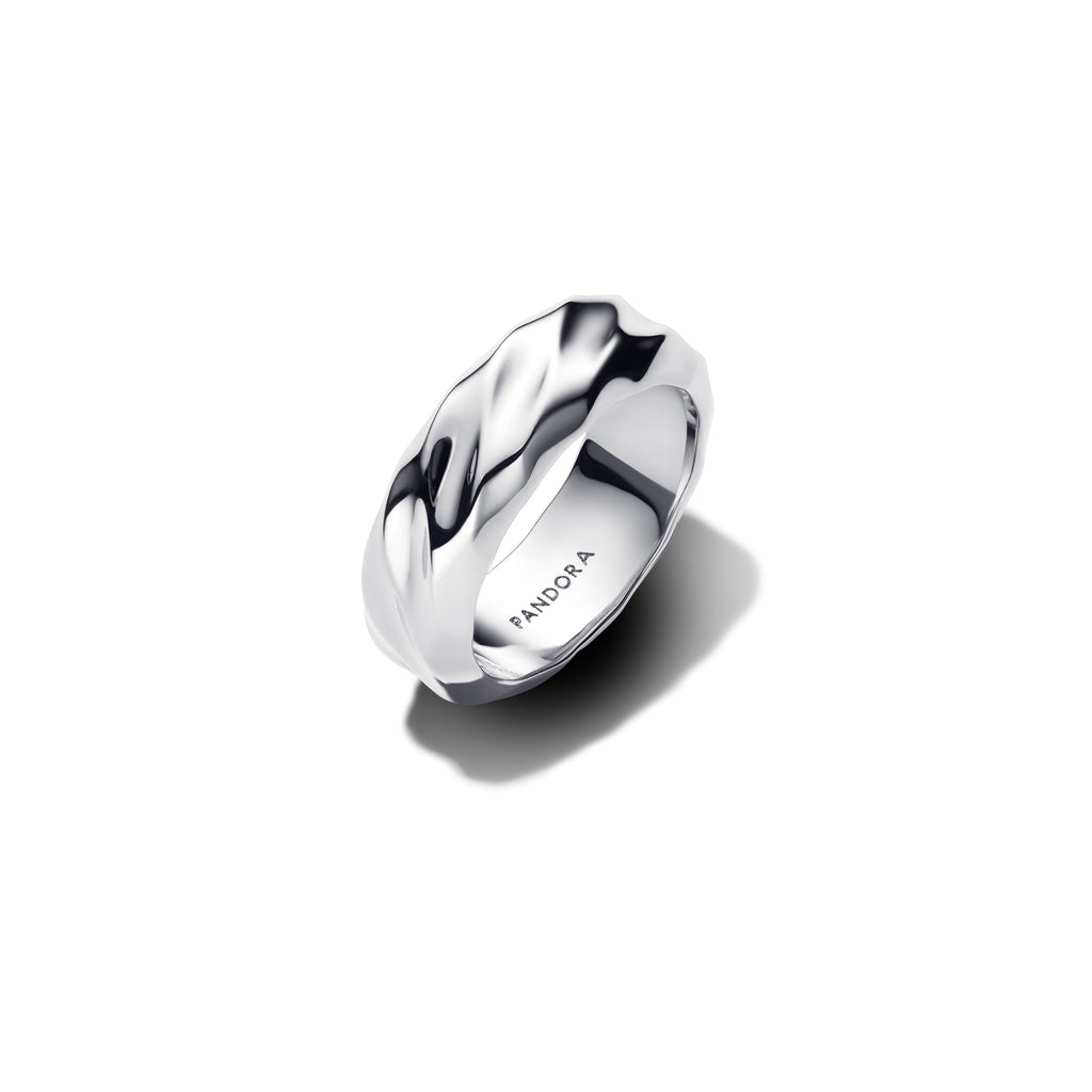 PANDORA Rippled Wide Band Ring Sterling Silver Summer Rings Statement Ring Jewelry Gift