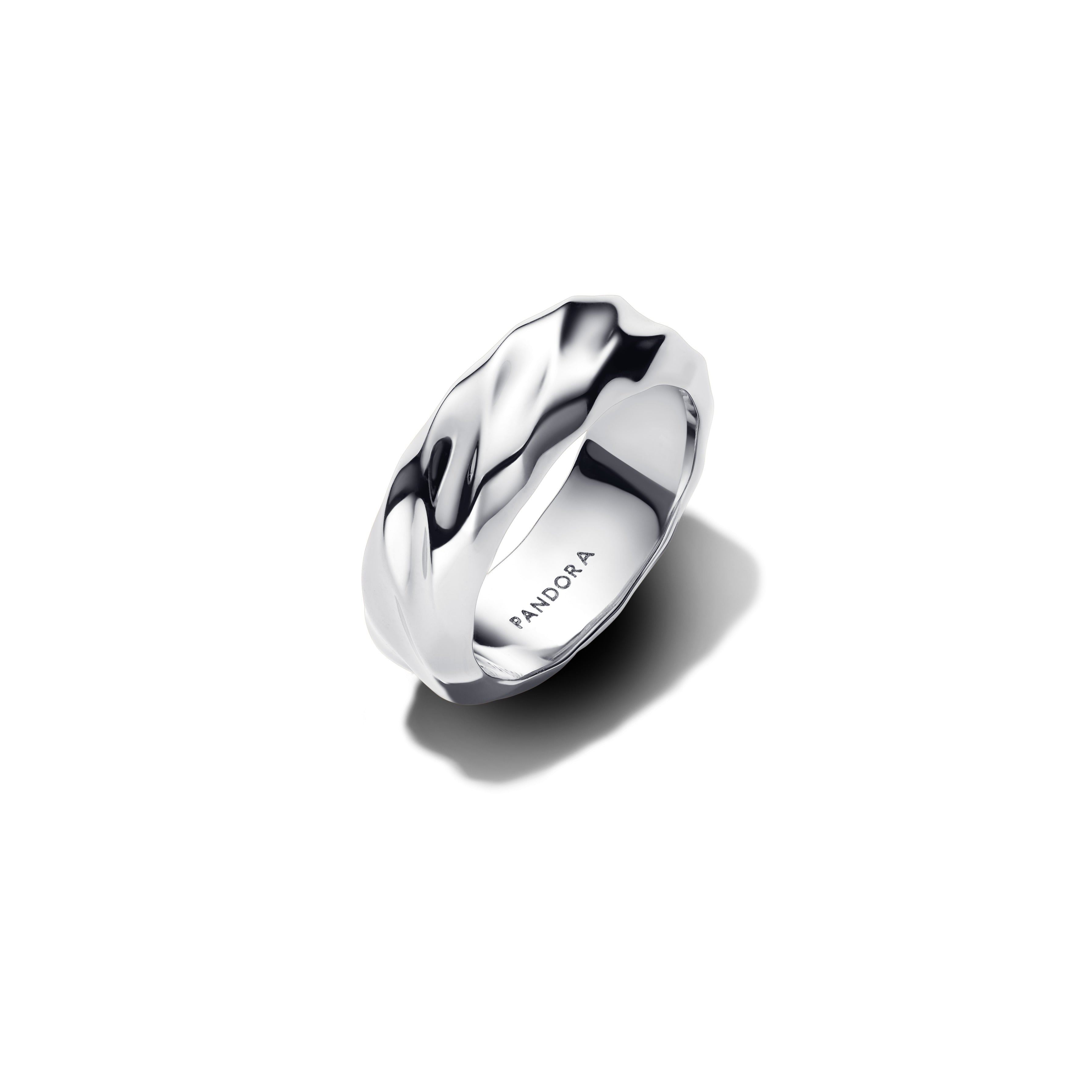 PANDORA Rippled Wide Band Ring Sterling Silver Summer Rings Statement Ring Jewelry Gift