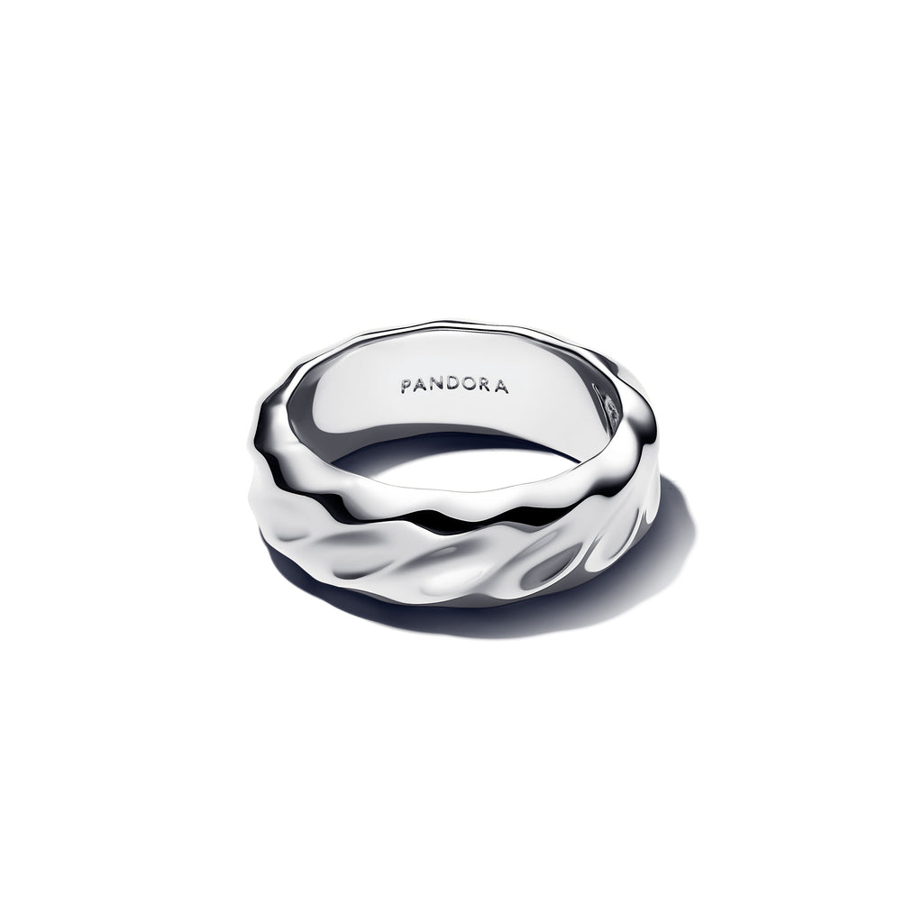 PANDORA Rippled Wide Band Ring Sterling Silver Summer Rings Statement Ring Jewelry Gift