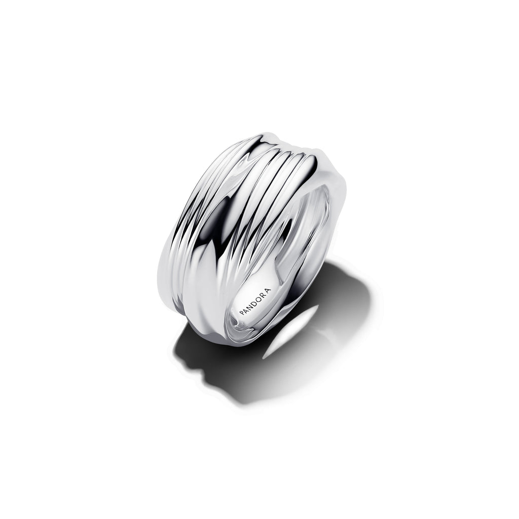 PANDORA Twisted Double Ring Sterling Silver Summer Rings Statement Ring Jewelry Gift