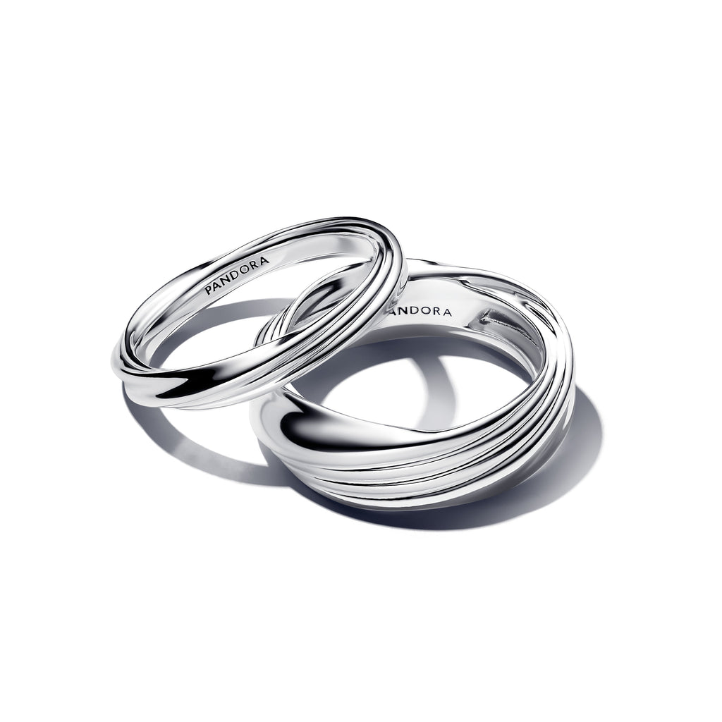 PANDORA Twisted Double Ring Sterling Silver Summer Rings Statement Ring Jewelry Gift