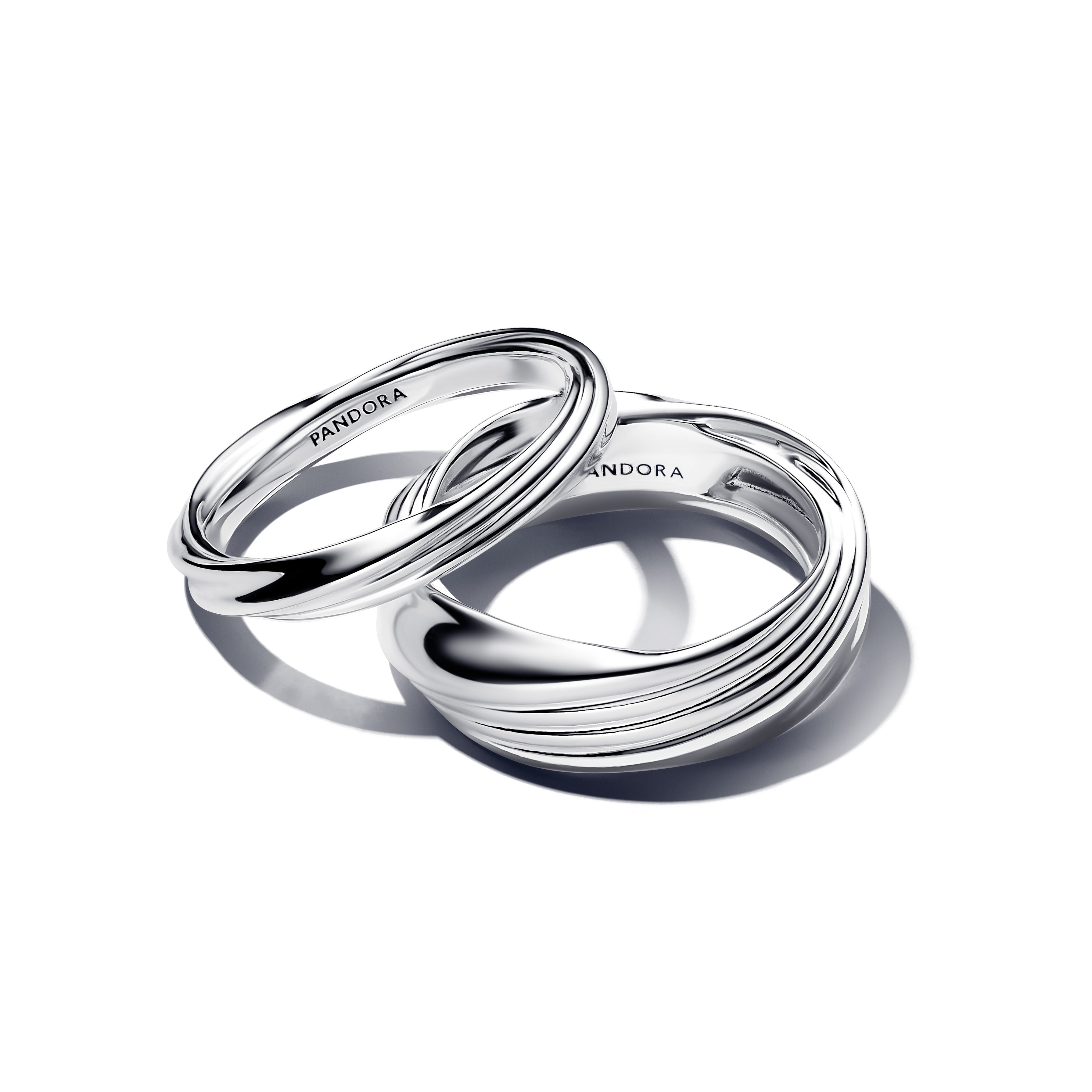 PANDORA Twisted Double Ring Sterling Silver Summer Rings Statement Ring Jewelry Gift