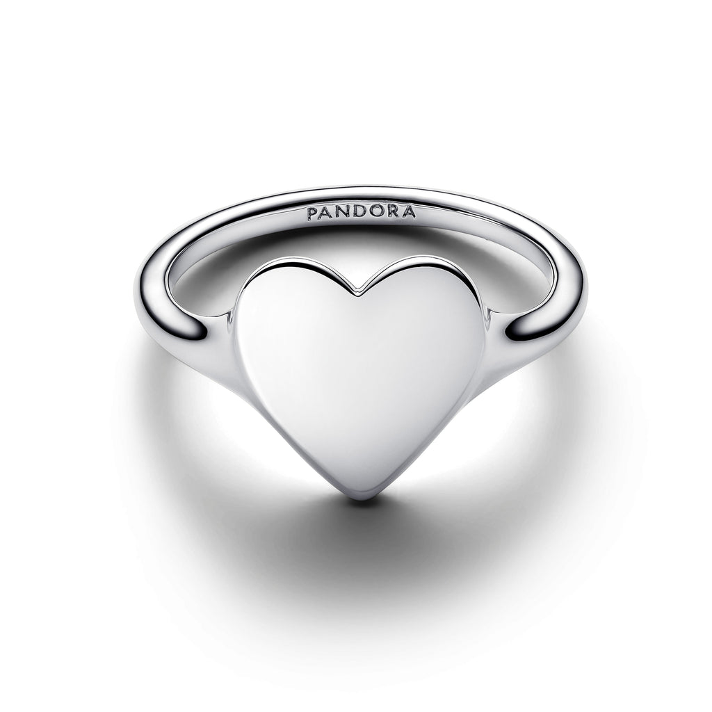 PANDORA Engravable Heart Ring Sterling Silver Rings Statement Ring Jewelry Gift