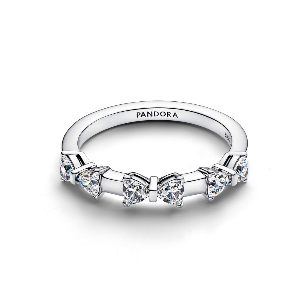 PANDORA Bow Station Ring Cubic Zirconia Rings Statement Ring Jewelry Gift