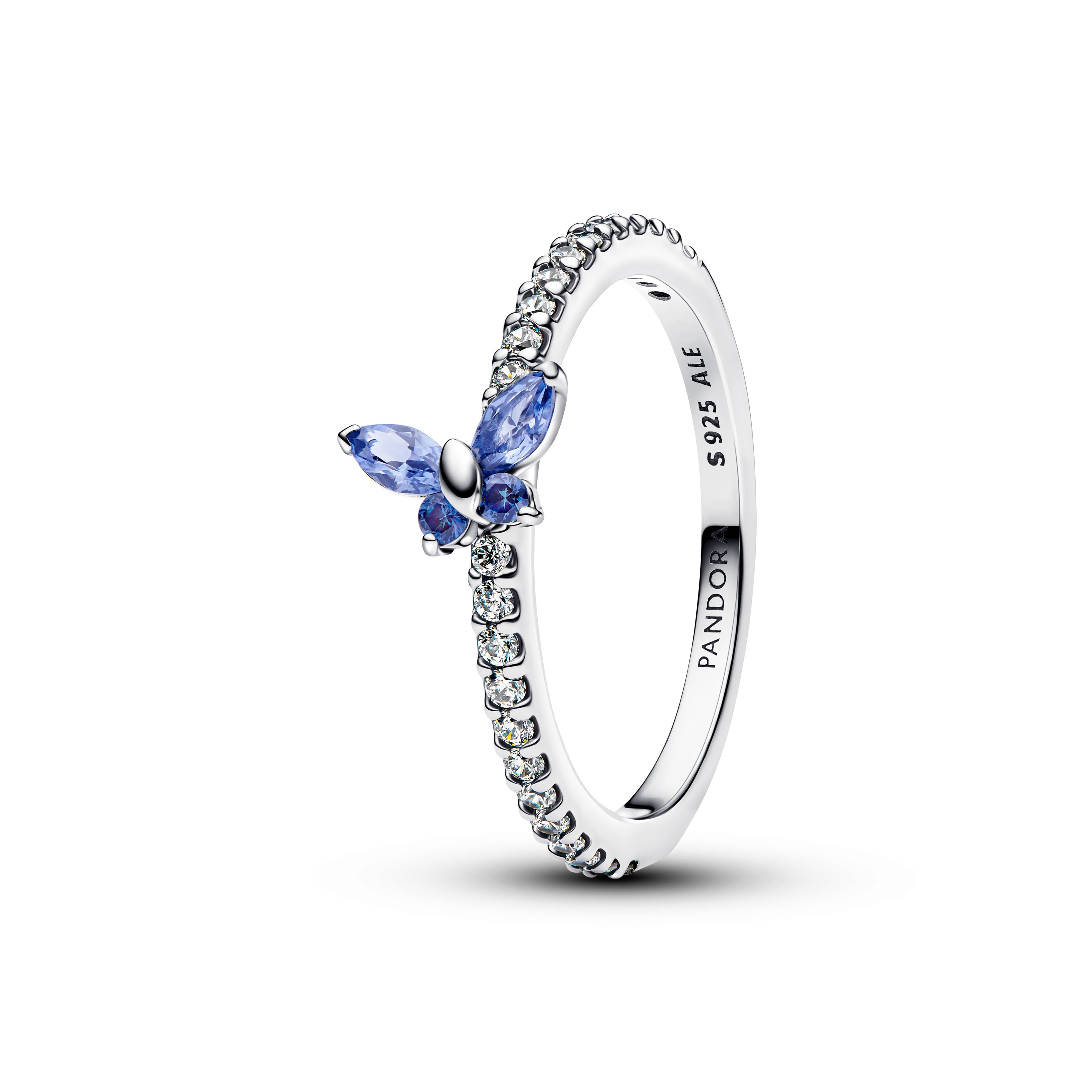 PANDORA Sparkling Butterfly Ring Cubic Zirconia Blue Animals Rings Statement Ring Jewelry Gift