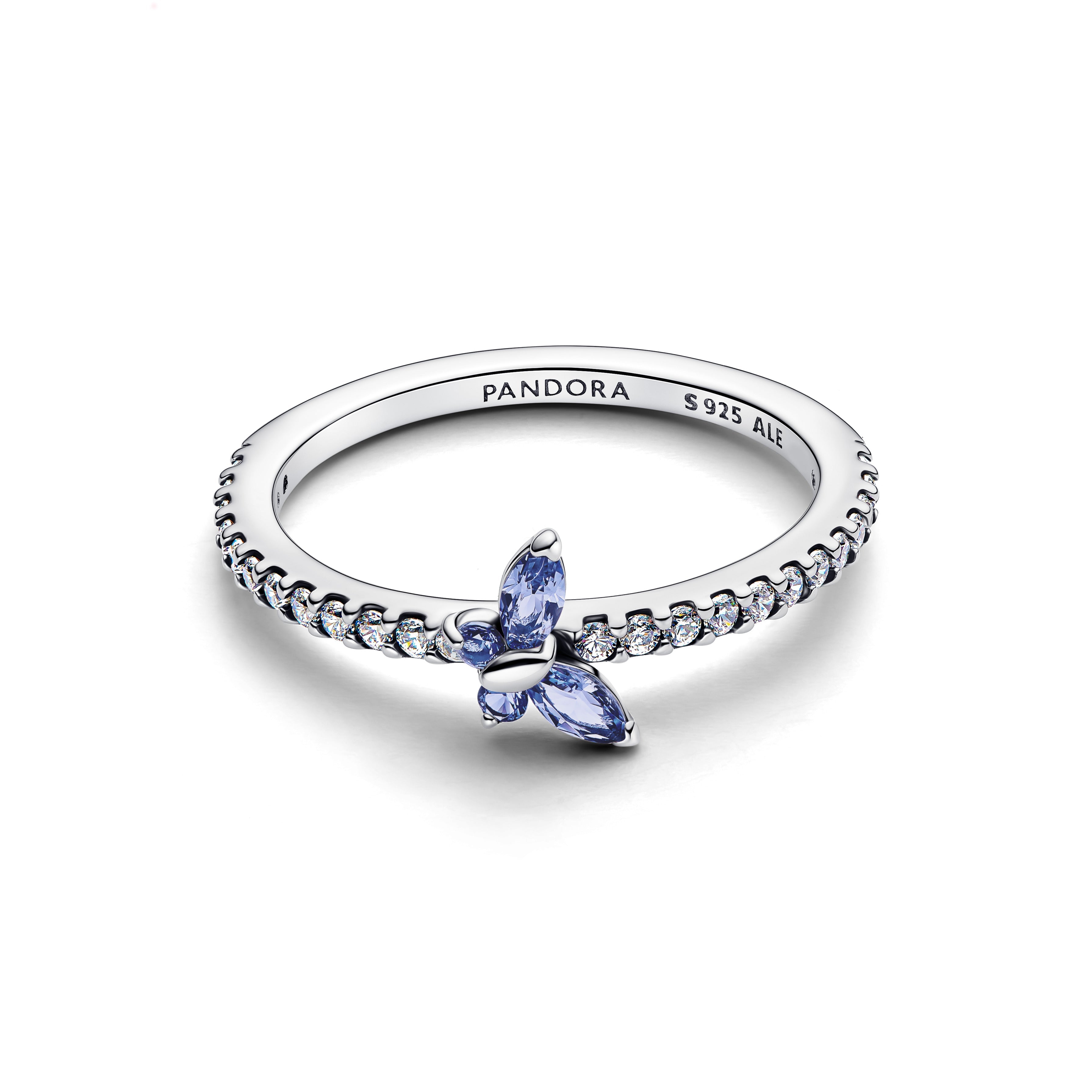 PANDORA Sparkling Butterfly Ring Cubic Zirconia Blue Animals Rings Statement Ring Jewelry Gift
