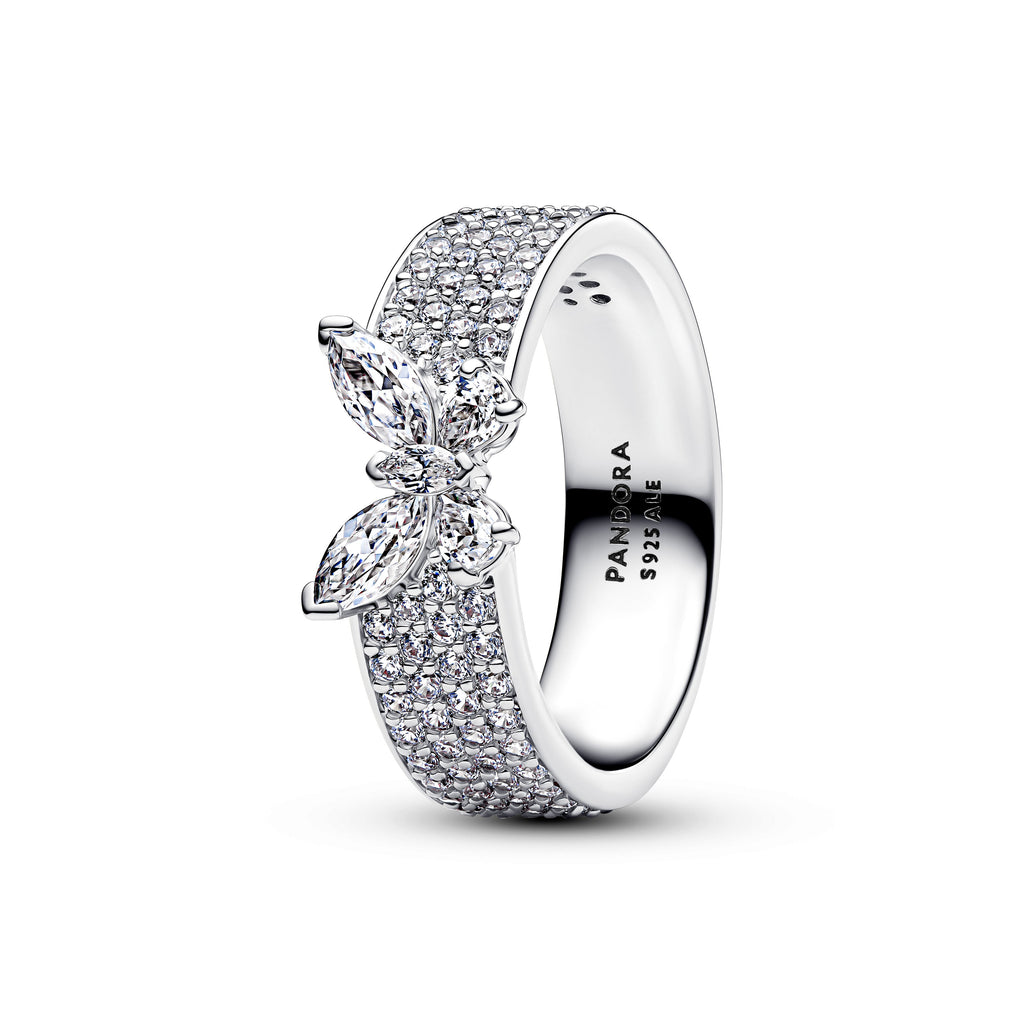 PANDORA Sparkling Butterfly Bold Ring Cubic Zirconia Silver Rings Statement Ring Jewelry Gift
