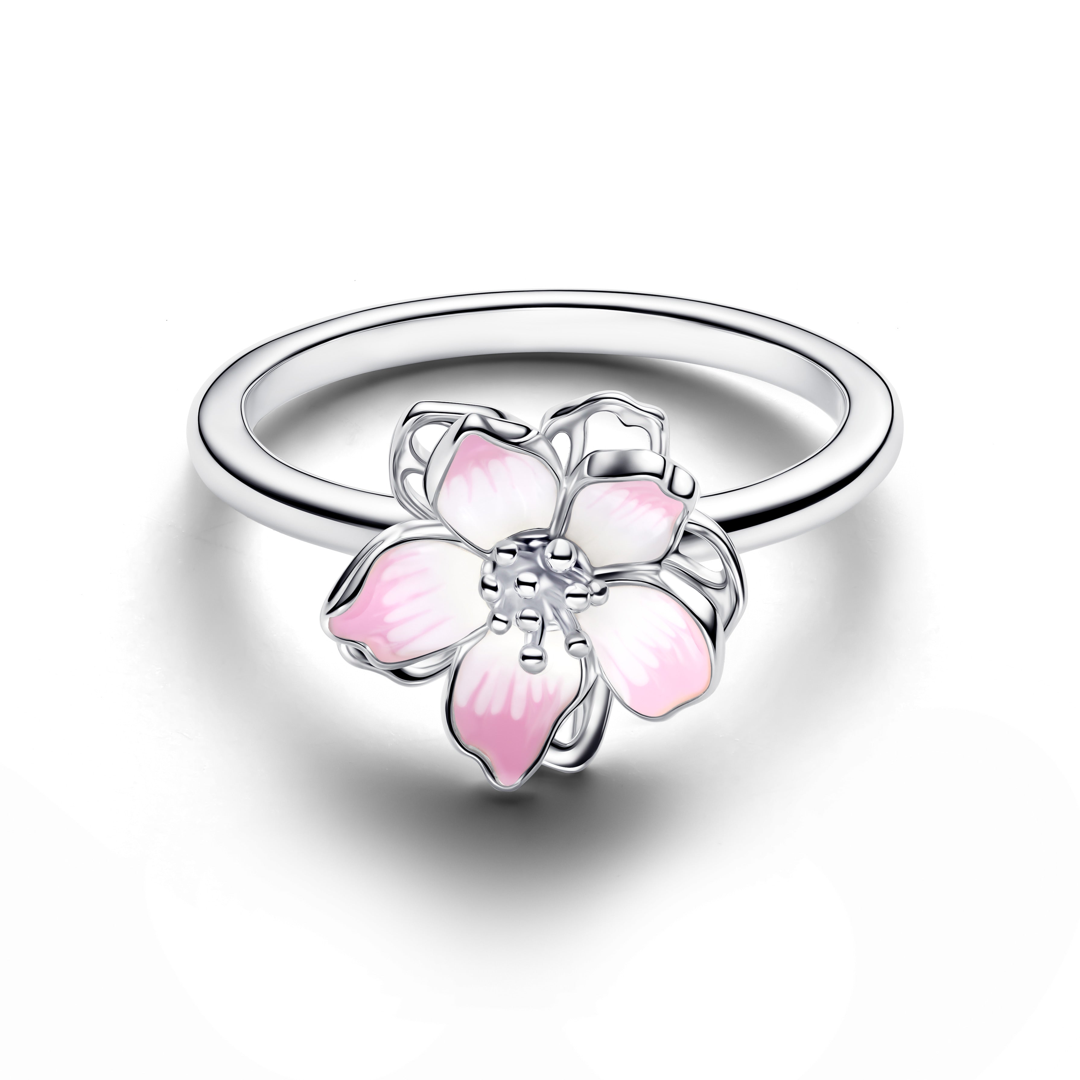PANDORA Cherry Blossom Ring Enamel Flowers Rings Statement Ring Jewelry Gift