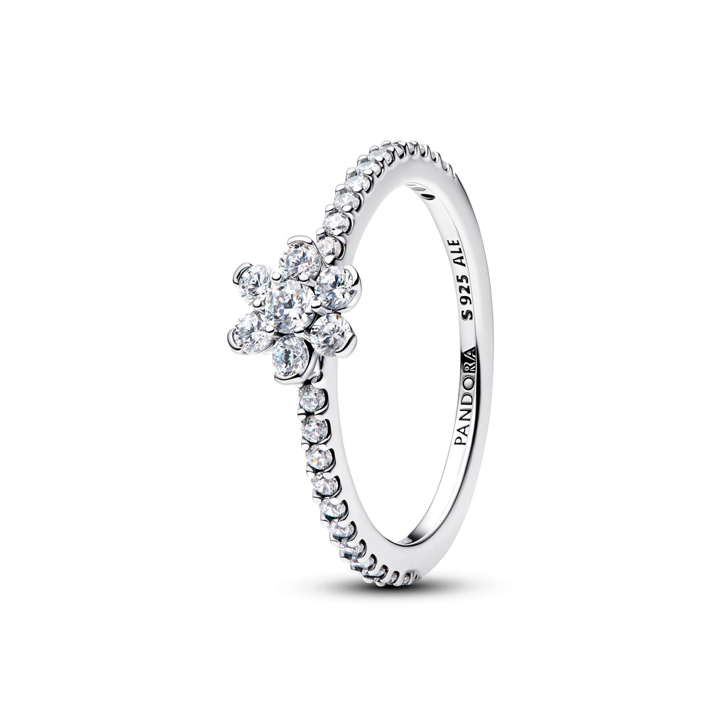 PANDORA Sparkling Flower Ring Cubic Zirconia Flowers Rings Statement Ring Jewelry Gift