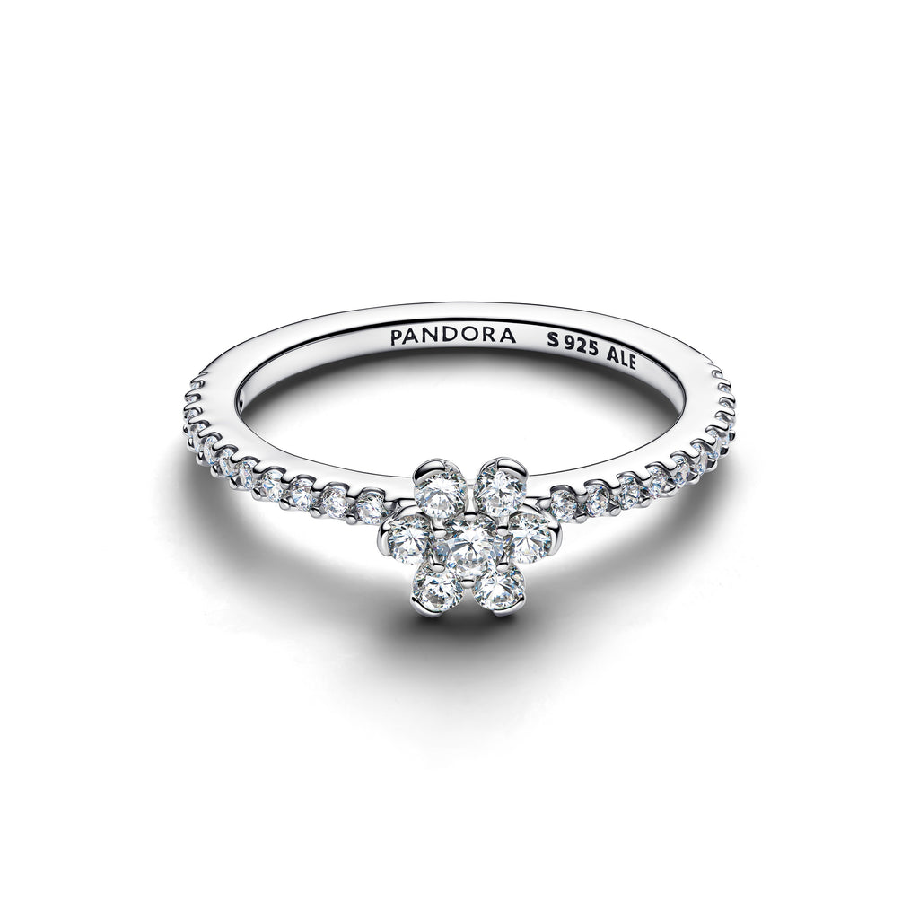 PANDORA Sparkling Flower Ring Cubic Zirconia Flowers Rings Statement Ring Jewelry Gift