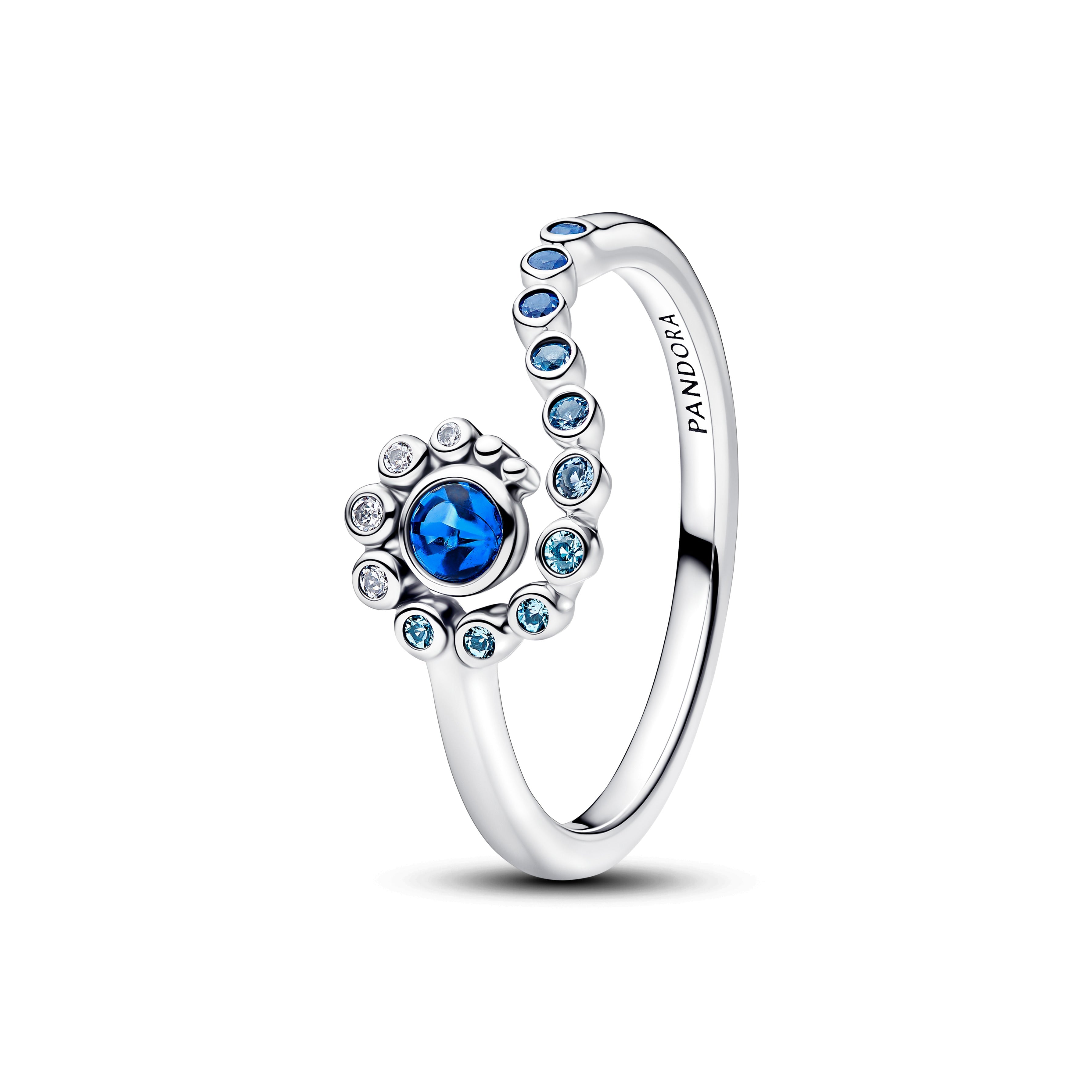 PANDORA Disney Moana Ocean Wave Ring Cubic Zirconia Disney Princess Rings Statement Ring Jewelry Gift