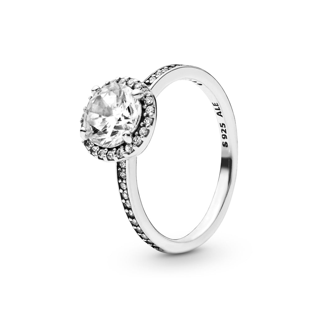 PANDORA Round Sparkle Halo Ring Cubic Zirconia Silver Rings Statement Ring Jewelry Gift