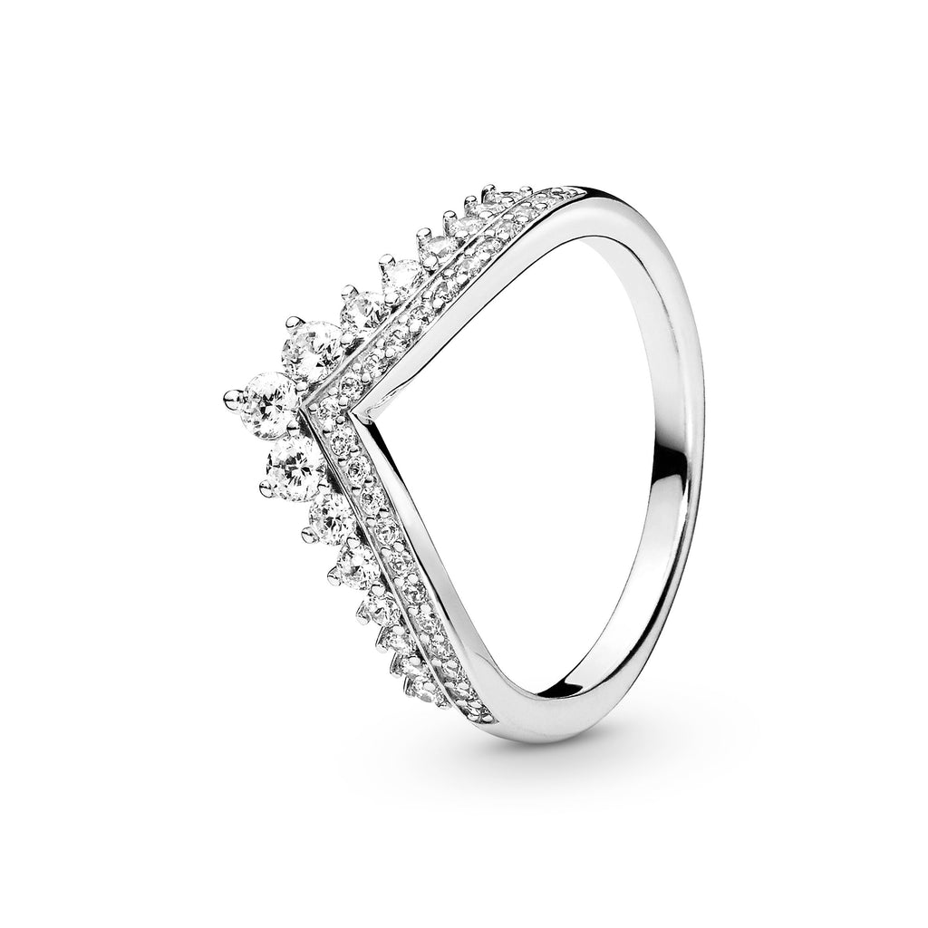 PANDORA Princess Wishbone Ring Cubic Zirconia Silver Rings Statement Ring Jewelry Gift