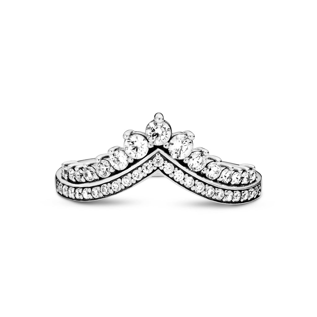 PANDORA Princess Wishbone Ring Cubic Zirconia Silver Rings Statement Ring Jewelry Gift