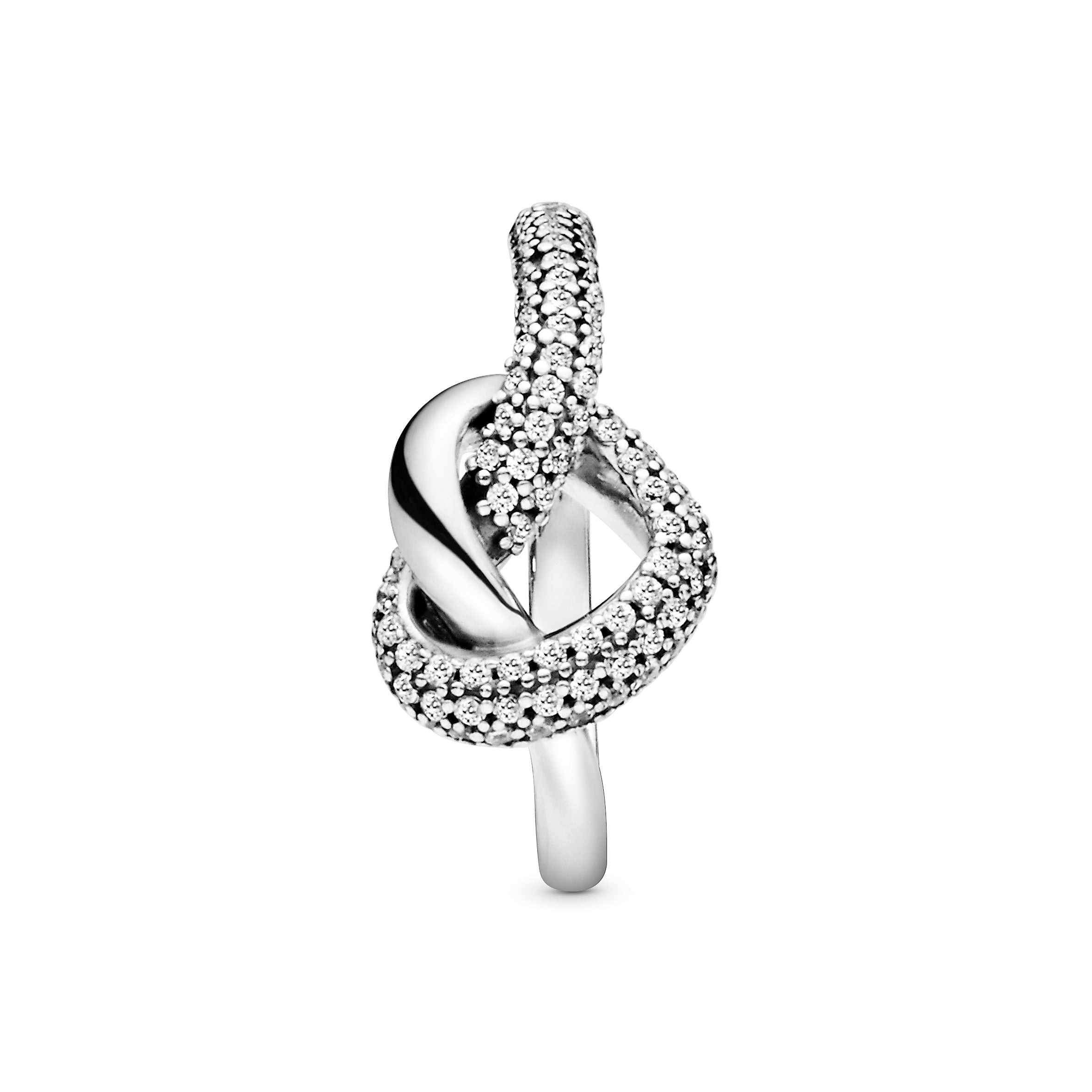 PANDORA Knotted Heart Ring Cubic Zirconia Silver Rings Statement Ring Jewelry Gift