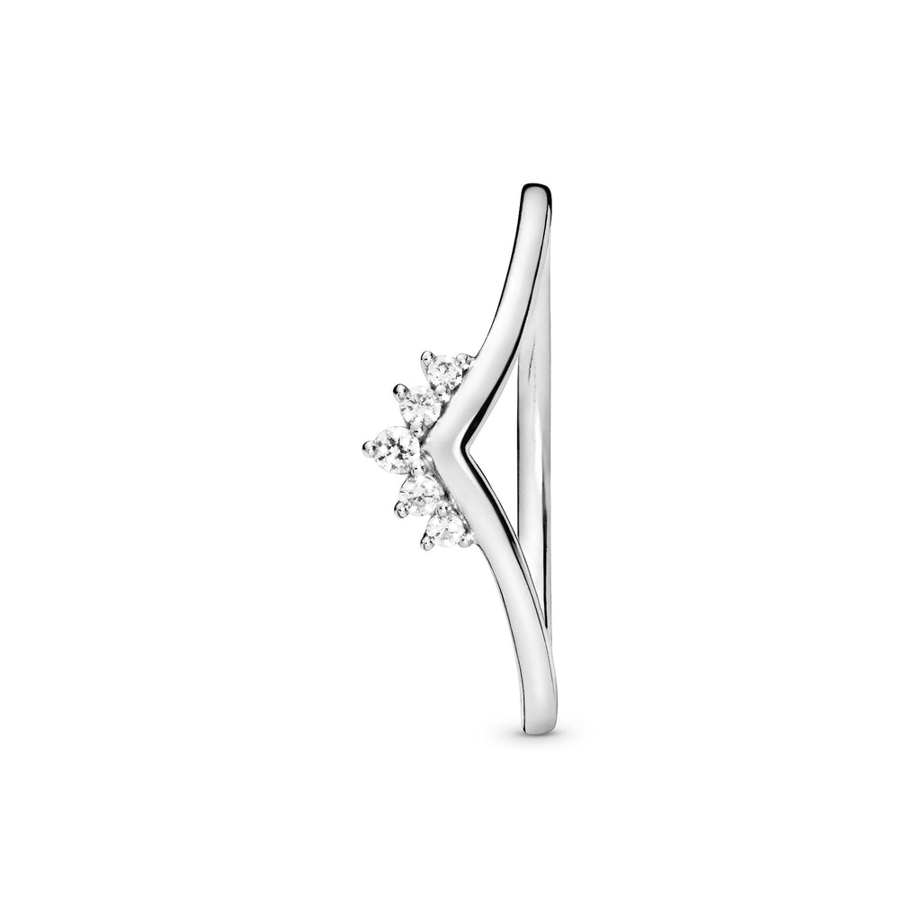 PANDORA Tiara Wishbone Ring Cubic Zirconia Silver Rings Statement Ring Jewelry Gift