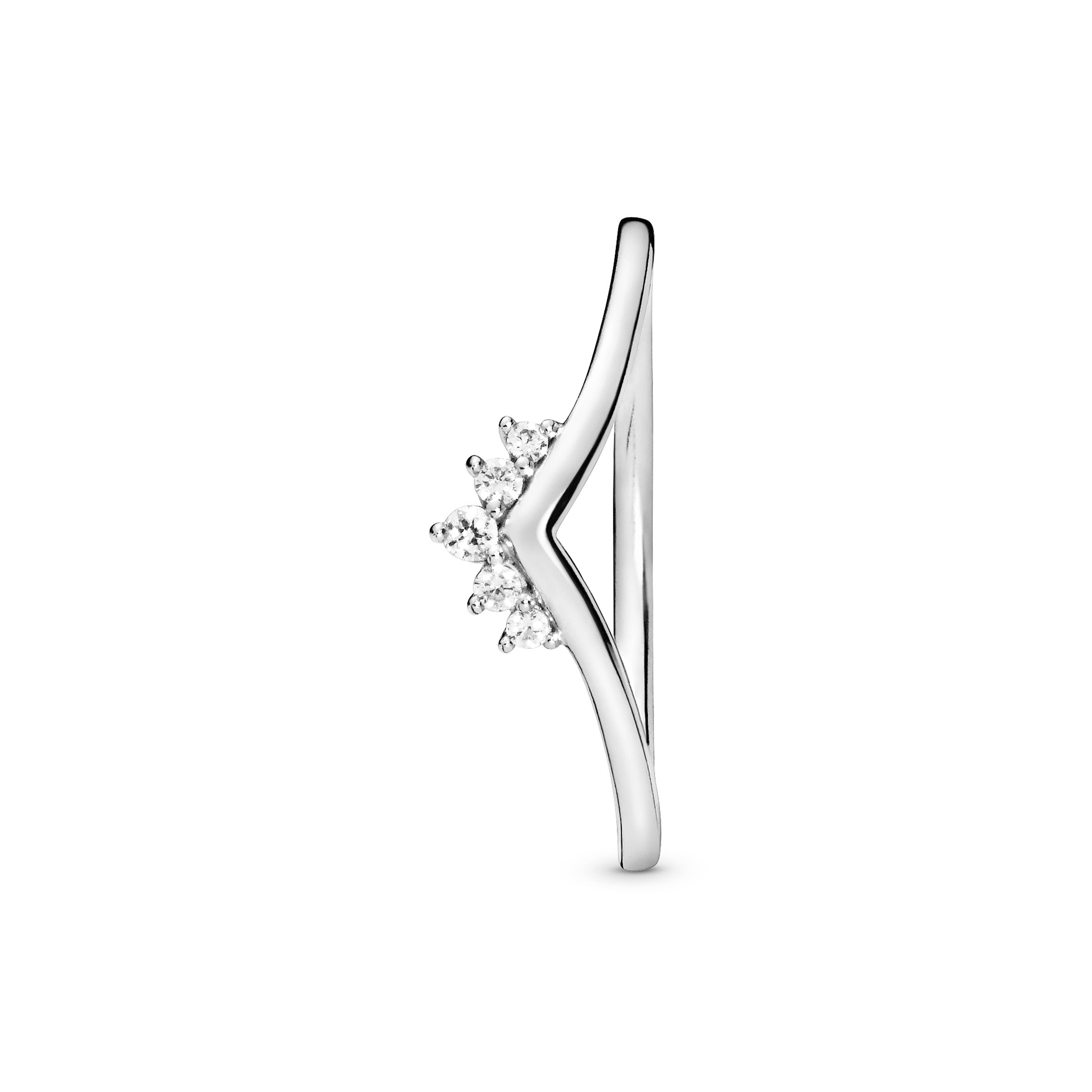 PANDORA Tiara Wishbone Ring Cubic Zirconia Silver Rings Statement Ring Jewelry Gift
