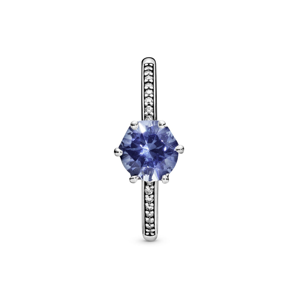 PANDORA Blue Sparkling Crown Ring Cubic Zirconia Rings Statement Ring Jewelry Gift