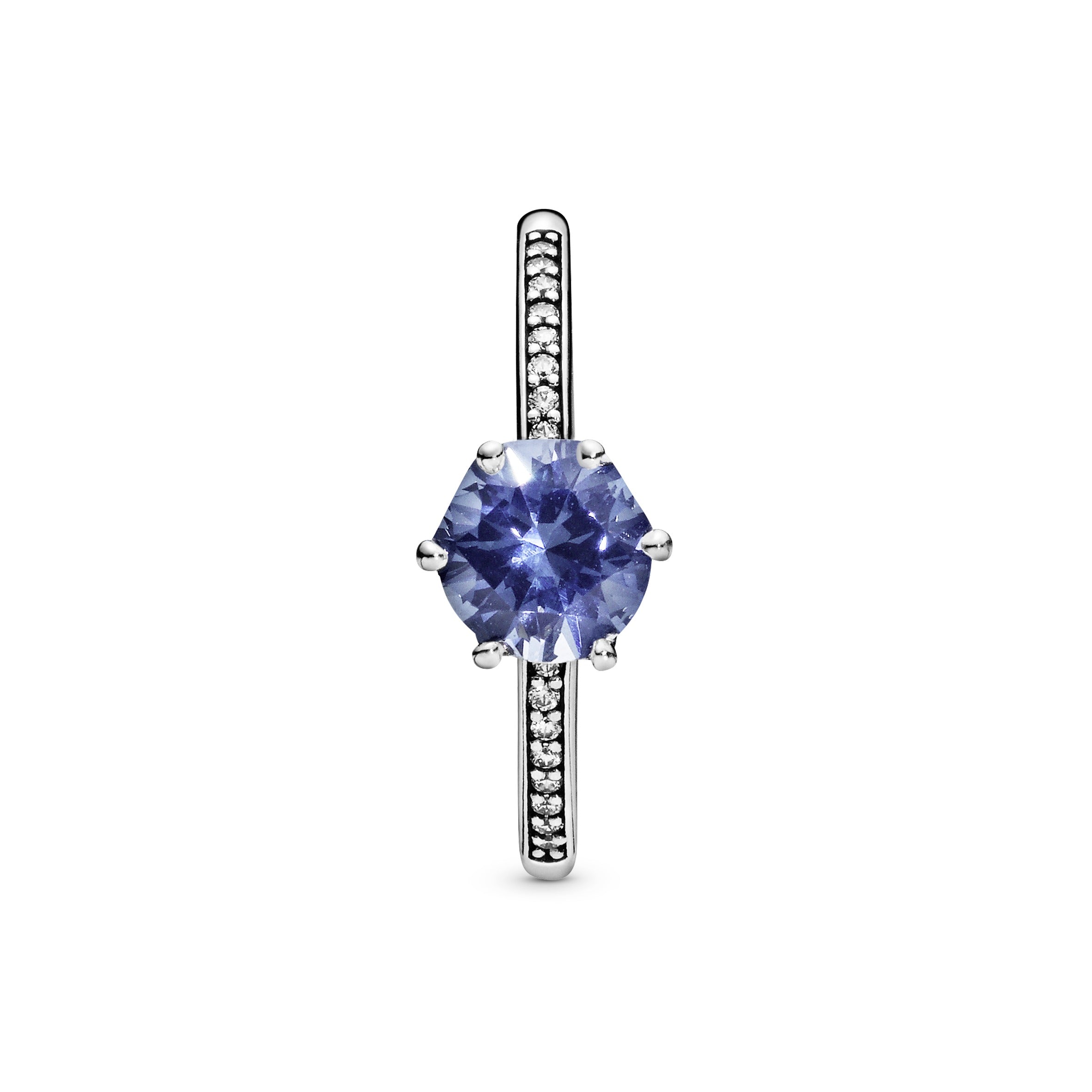 PANDORA Blue Sparkling Crown Ring Cubic Zirconia Rings Statement Ring Jewelry Gift
