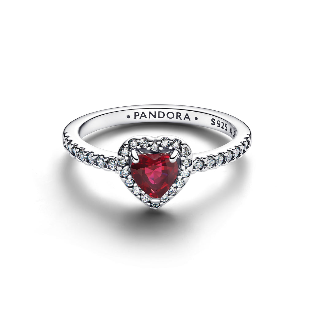 PANDORA Elevated Fuchsia Rose Heart Ring Cubic Zirconia Birthdays Rings Statement Ring Jewelry Gift