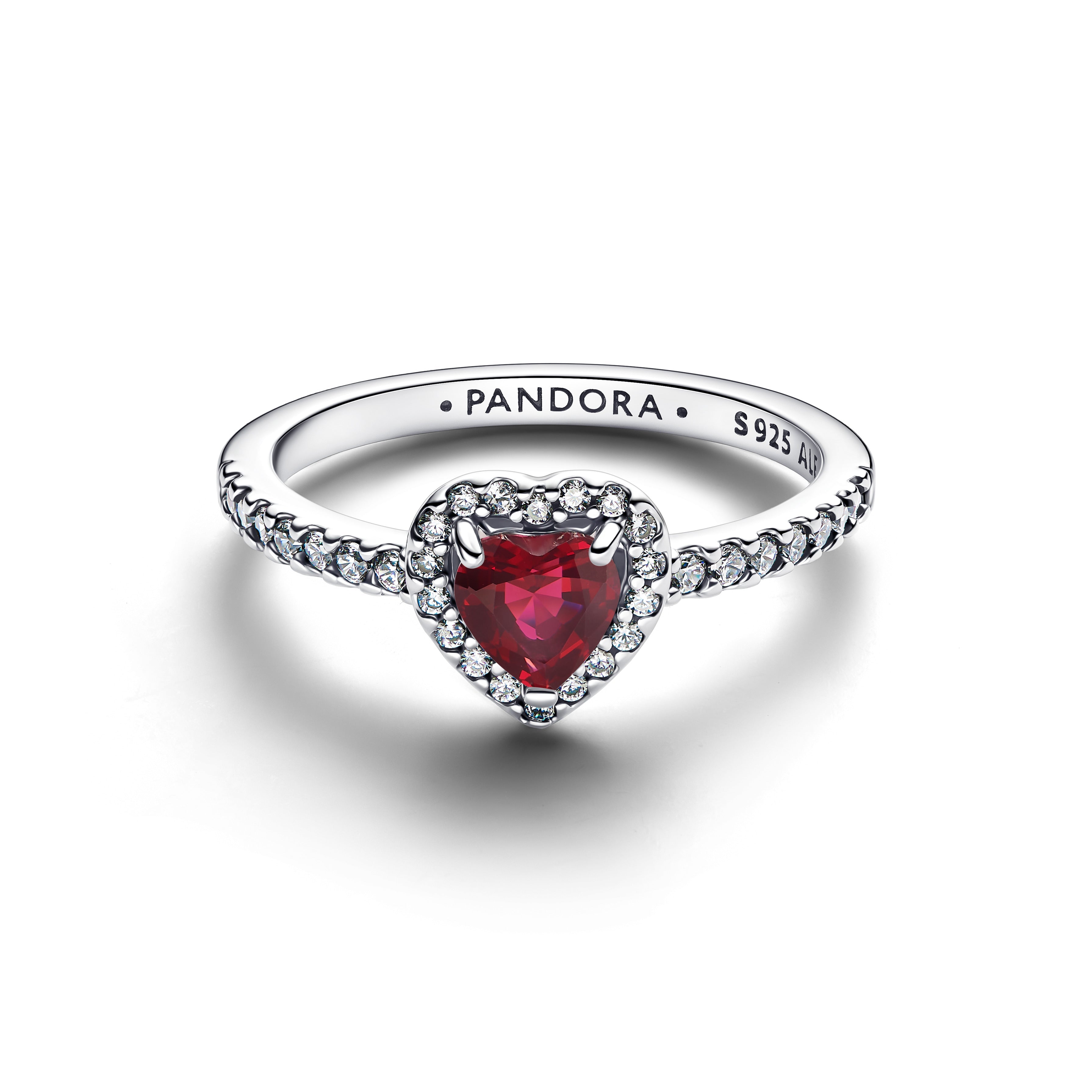 PANDORA Elevated Fuchsia Rose Heart Ring Cubic Zirconia Birthdays Rings Statement Ring Jewelry Gift