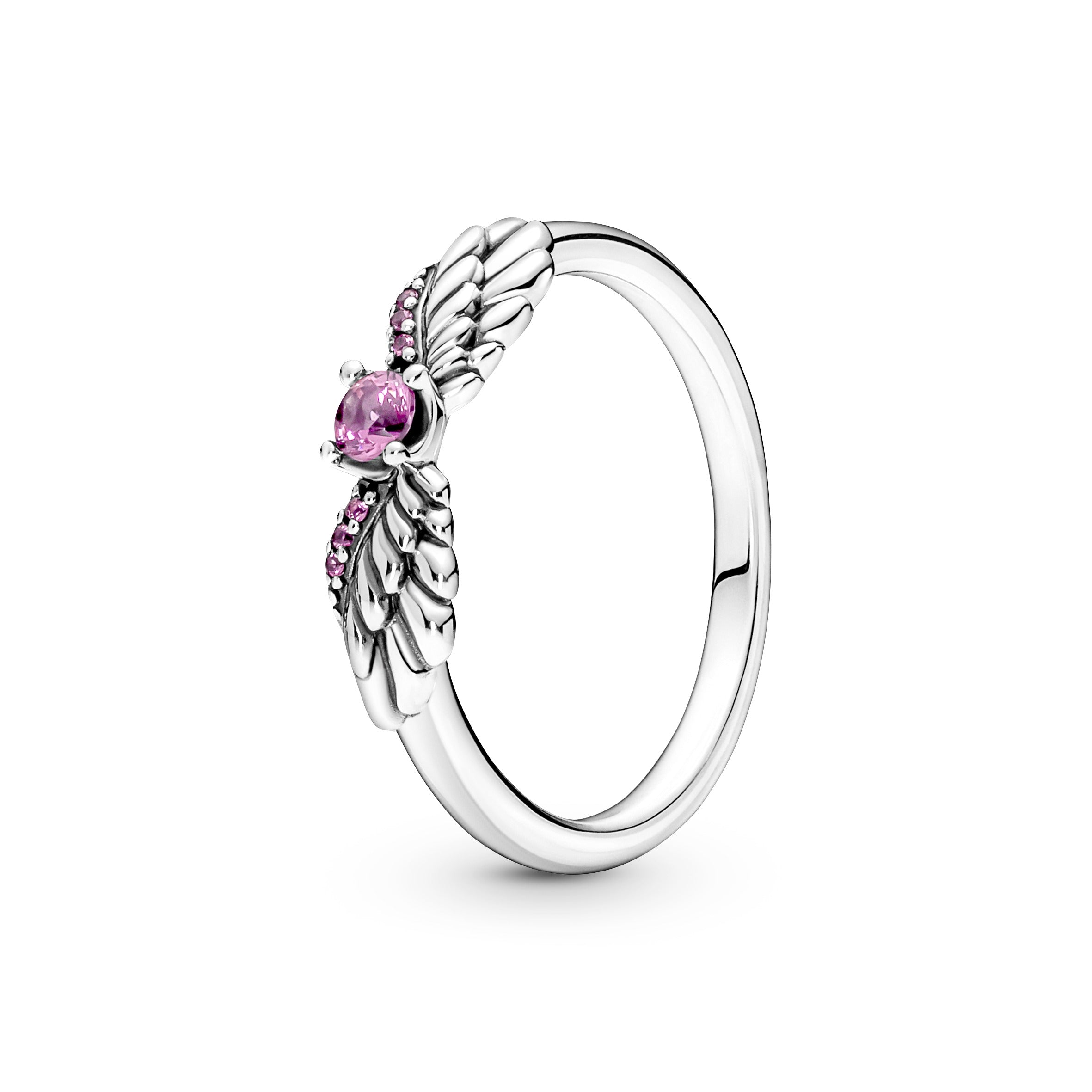 PANDORA Sparkling Angel Wings Ring Cubic Zirconia Silver Rings Statement Ring Jewelry Gift