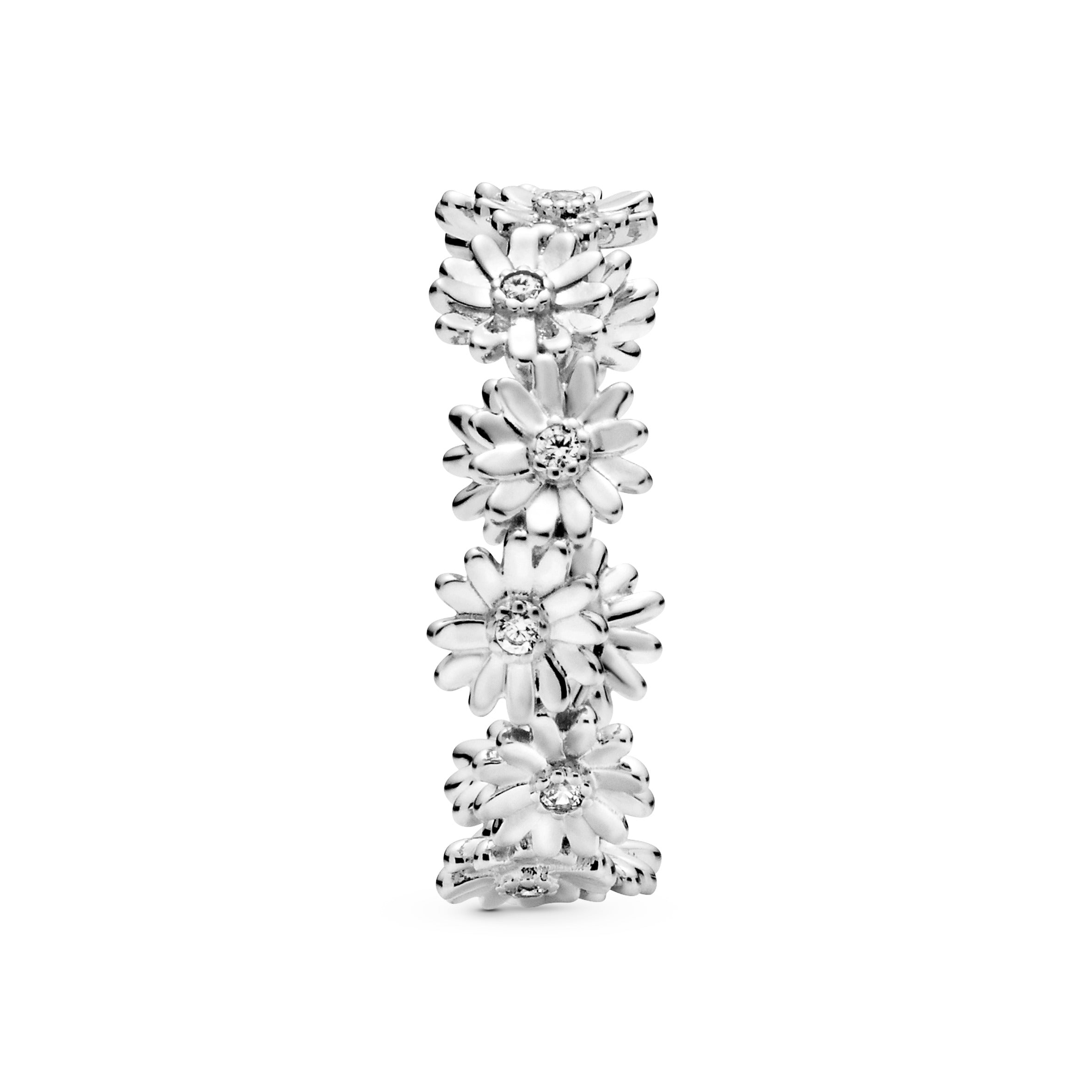 PANDORA Sparkling Daisy Flower Crown Ring Cubic Zirconia Silver Floral Rings Statement Ring Jewelry Gift