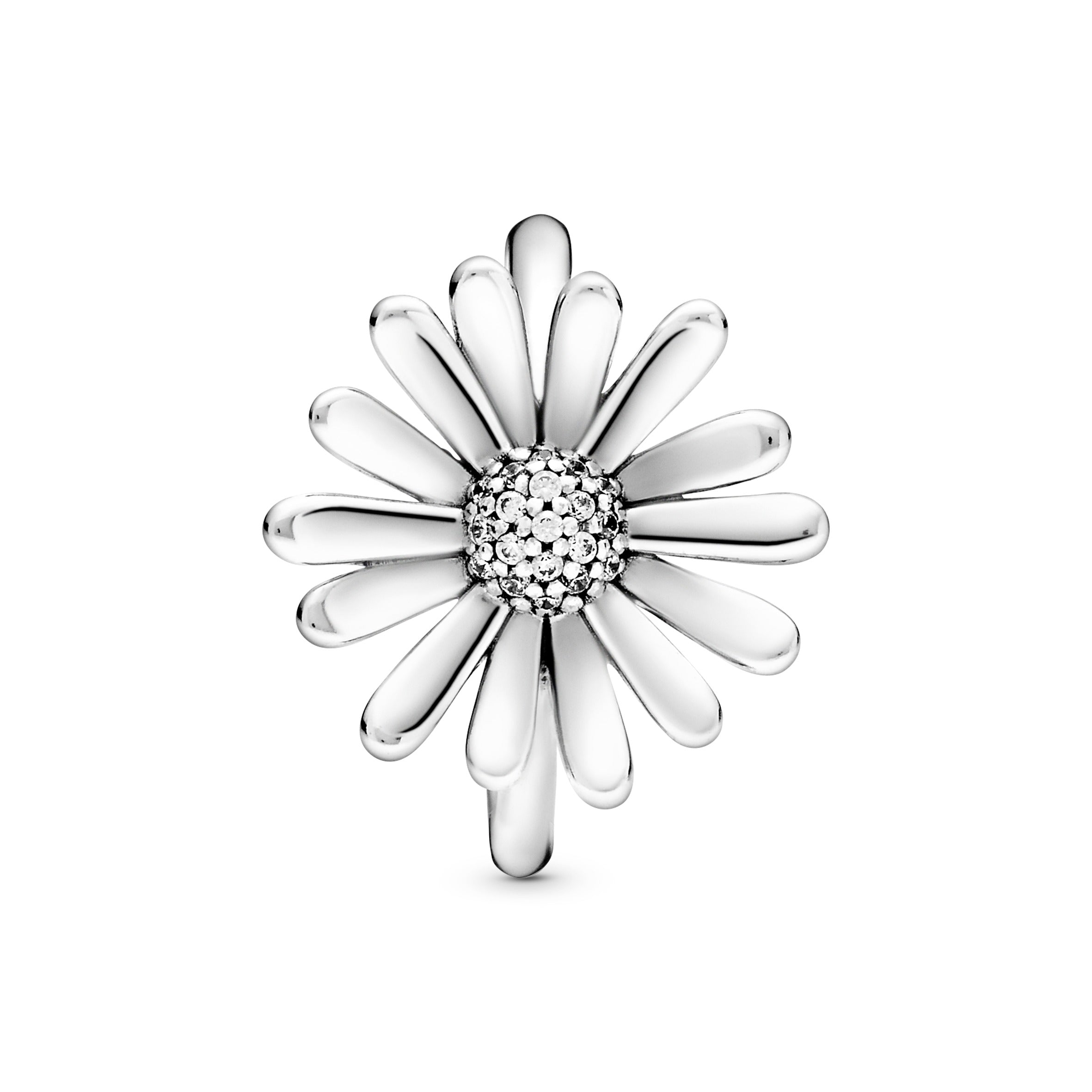PANDORA Pavé Daisy Flower Statement Ring Cubic Zirconia Silver Rings Jewelry Gift
