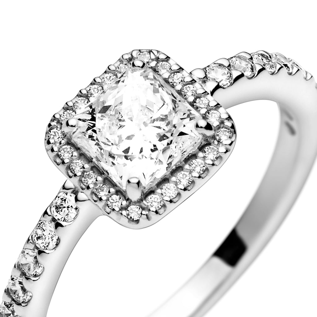 PANDORA Timeless Elegance Ring Cubic Zirconia Silver Weddings Rings Statement Ring Jewelry Gift