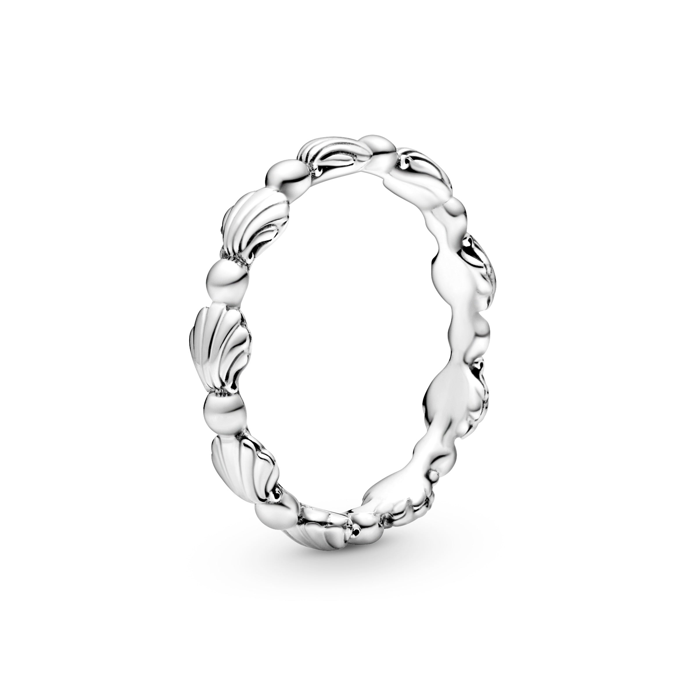 PANDORA Beaded Seashell Band Ring Sterling Silver Animals Rings Statement Ring Jewelry Gift