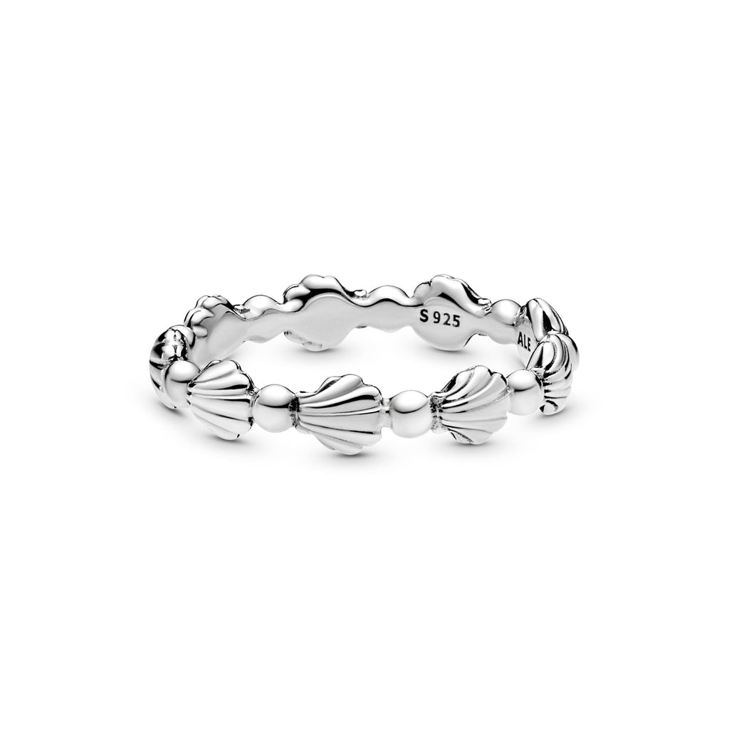 PANDORA Beaded Seashell Band Ring Sterling Silver Animals Rings Statement Ring Jewelry Gift