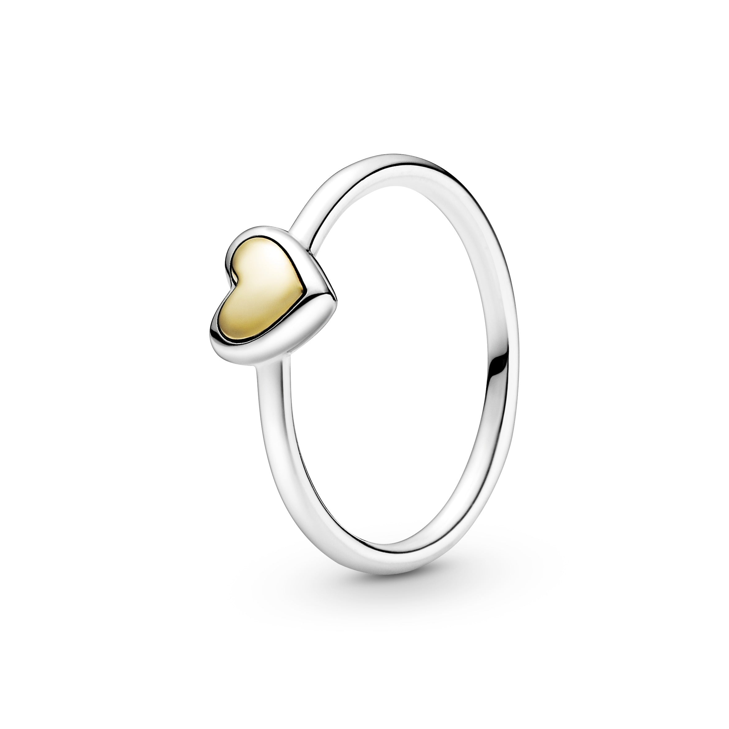 PANDORA Domed Golden Heart Ring 14K Gold Rings Statement Ring Jewelry Gift