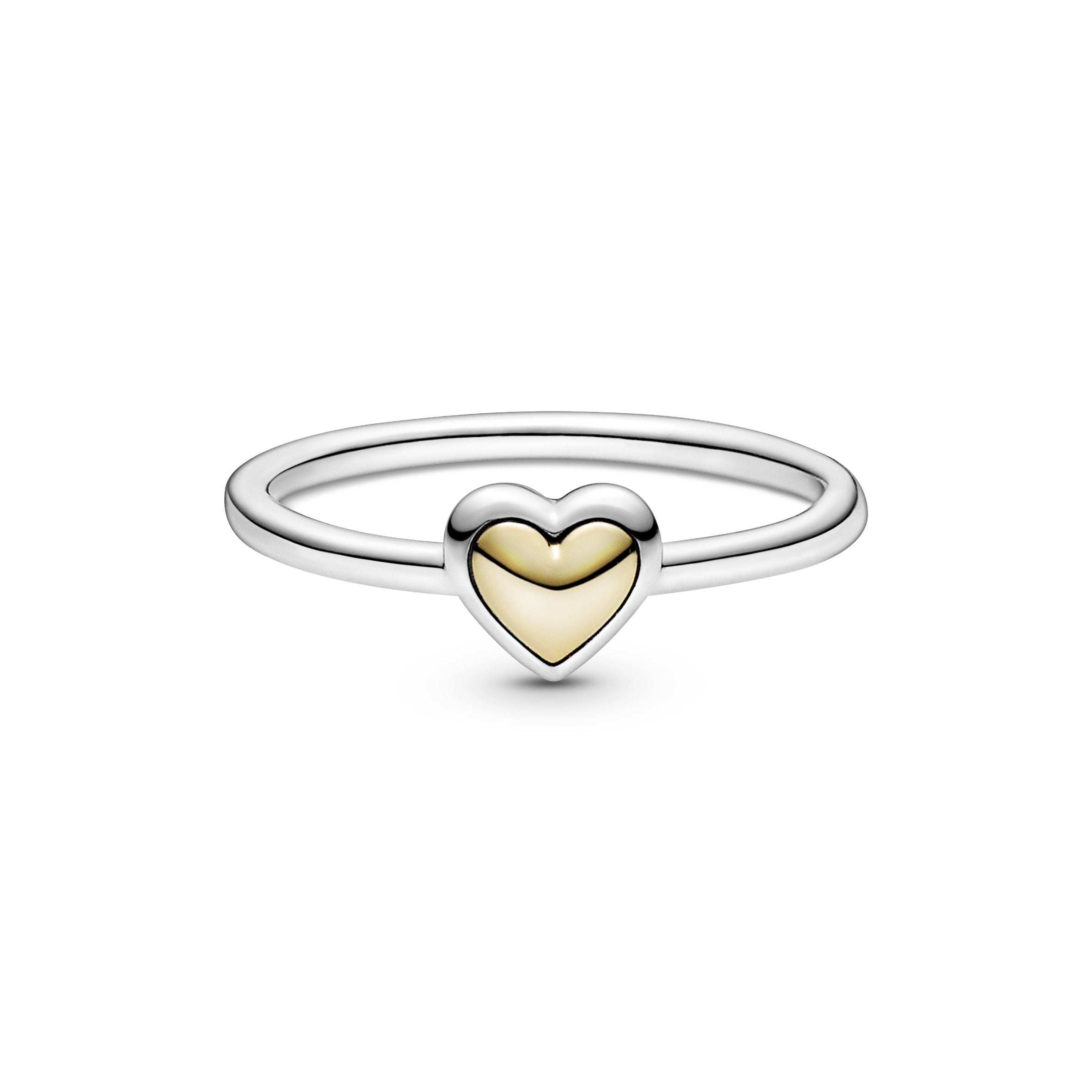 PANDORA Domed Golden Heart Ring 14K Gold Rings Statement Ring Jewelry Gift