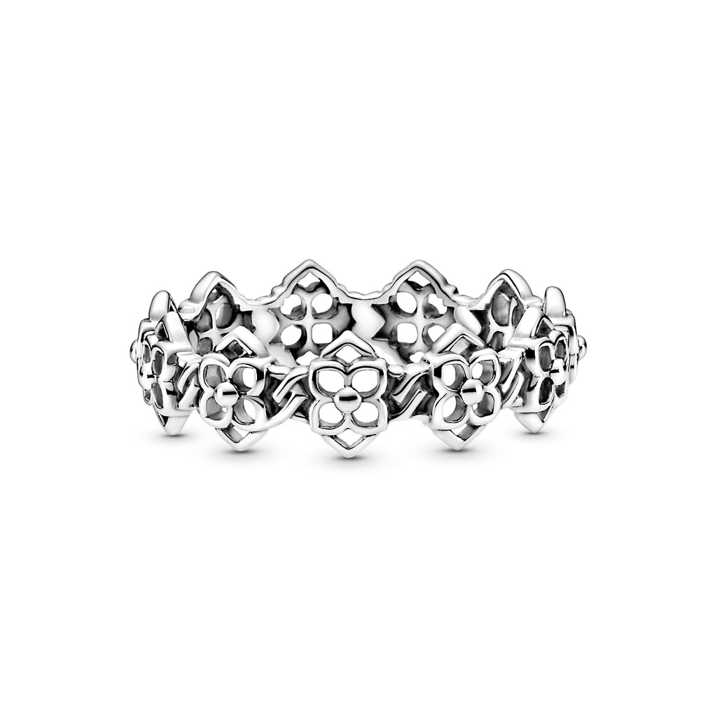 PANDORA Rose Petals Band Ring Sterling Silver Floral Rings Statement Ring Jewelry Gift