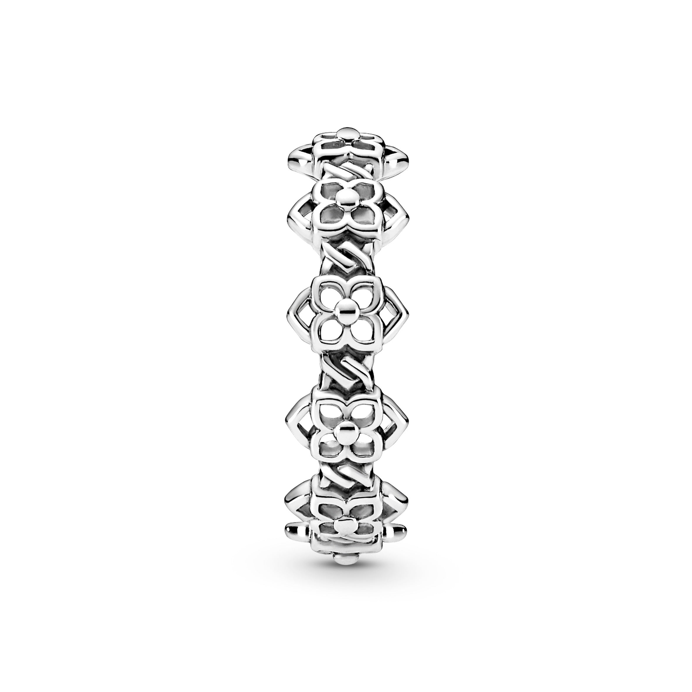 PANDORA Rose Petals Band Ring Sterling Silver Floral Rings Statement Ring Jewelry Gift