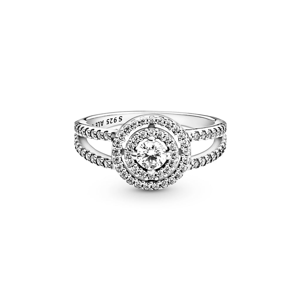 PANDORA Sparkling Double Halo Ring Cubic Zirconia Weddings Rings Statement Ring Jewelry Gift