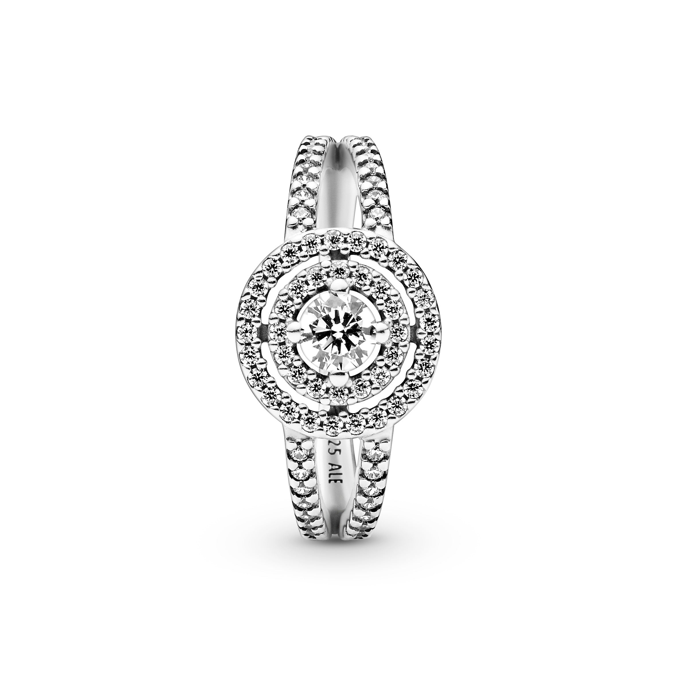 PANDORA Sparkling Double Halo Ring Cubic Zirconia Weddings Rings Statement Ring Jewelry Gift